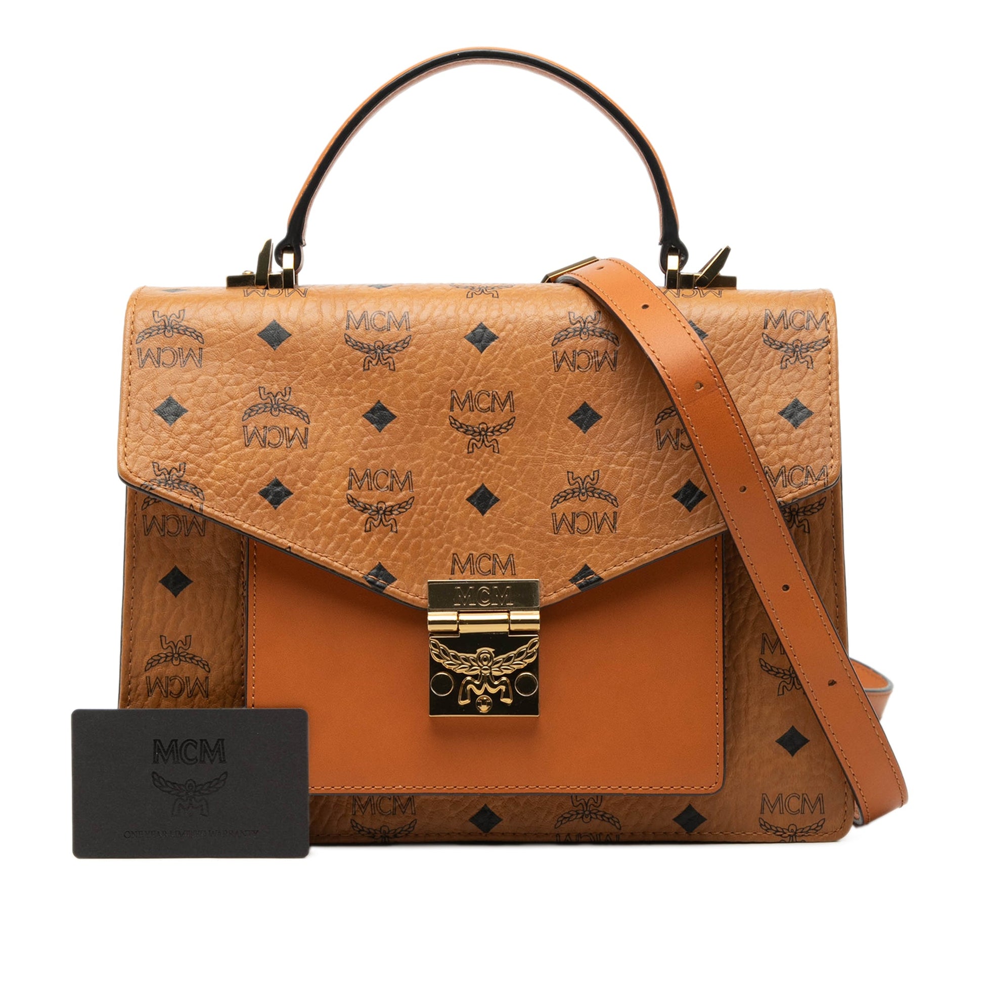 Medium Visetos Coated Canvas Patricia Pocket Top Handle Bag