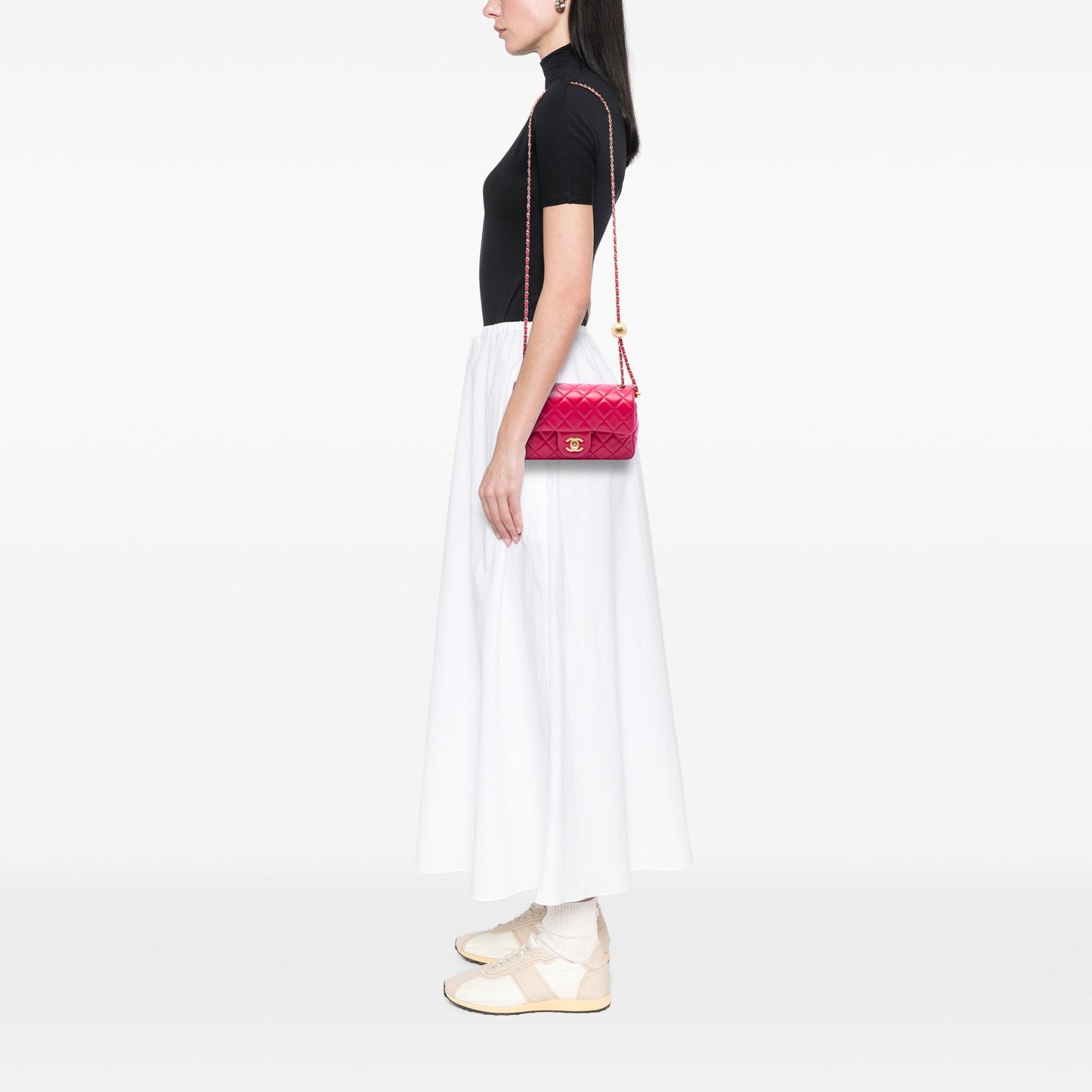 Chanel Mini Rectangular Classic Lambskin Pearl Crush Single Flap