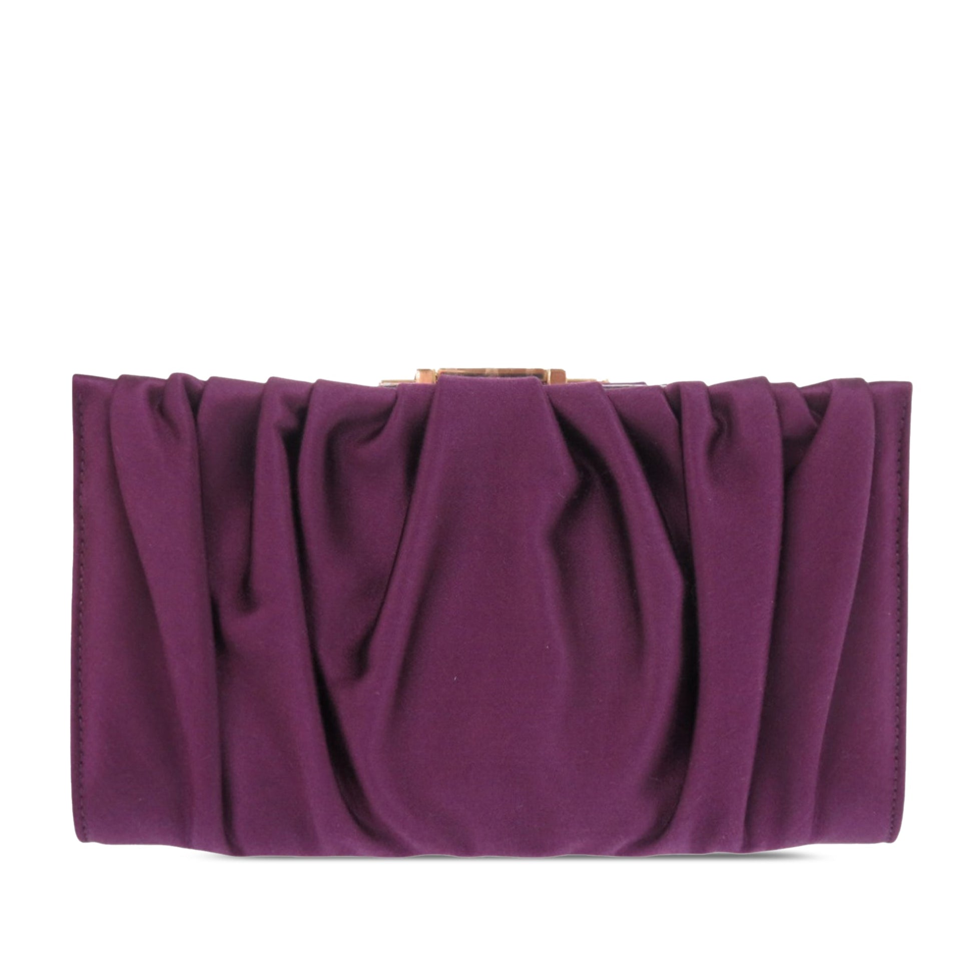 Ferragamo Satin Gancini Clutch with Chain