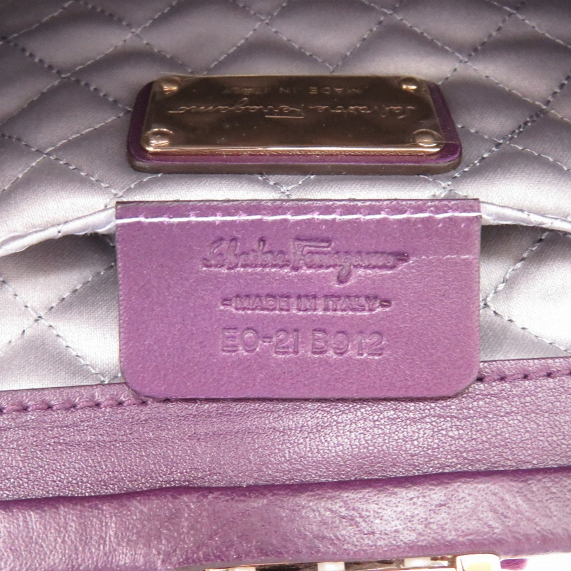 Ferragamo Satin Gancini Clutch with Chain