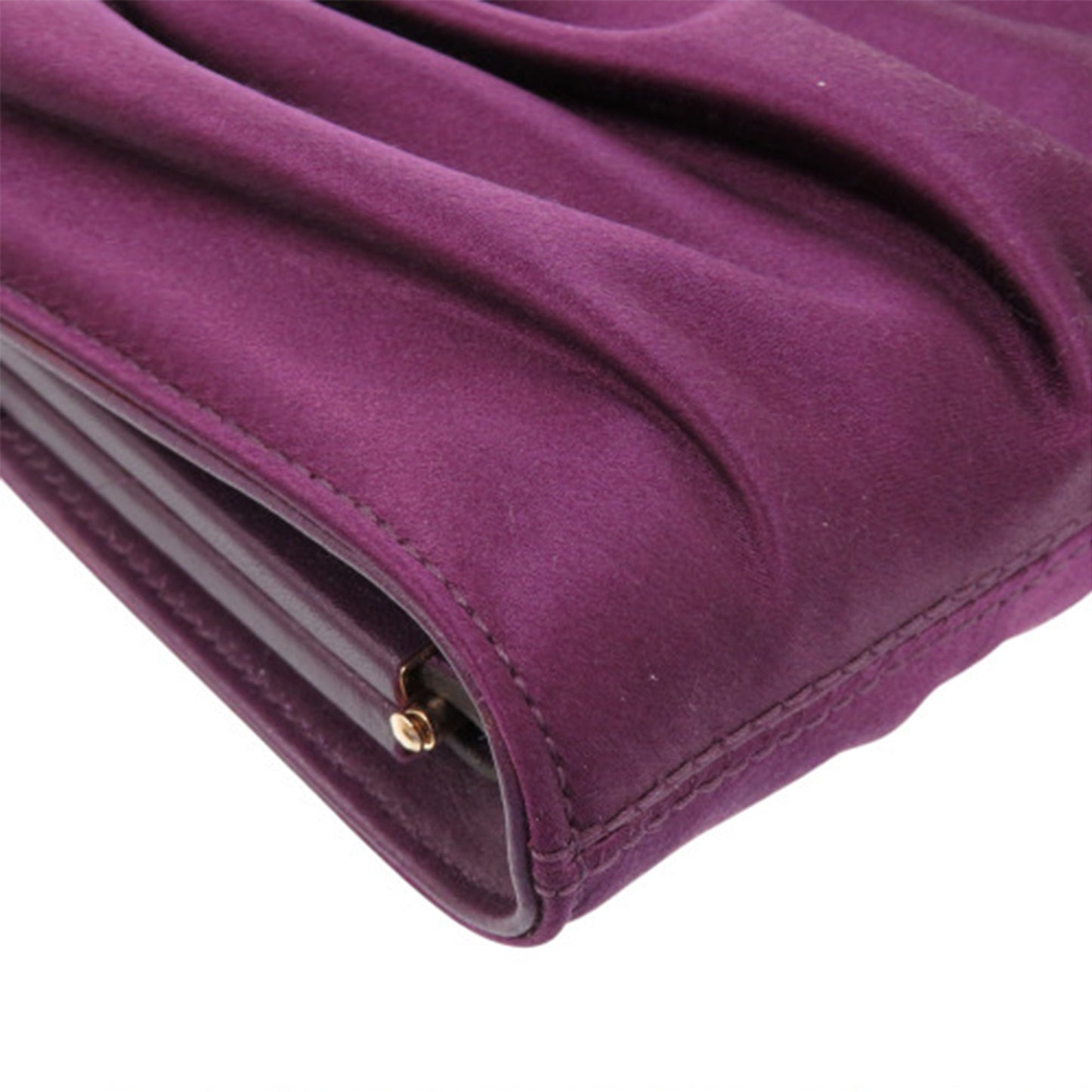 Ferragamo Satin Gancini Clutch with Chain