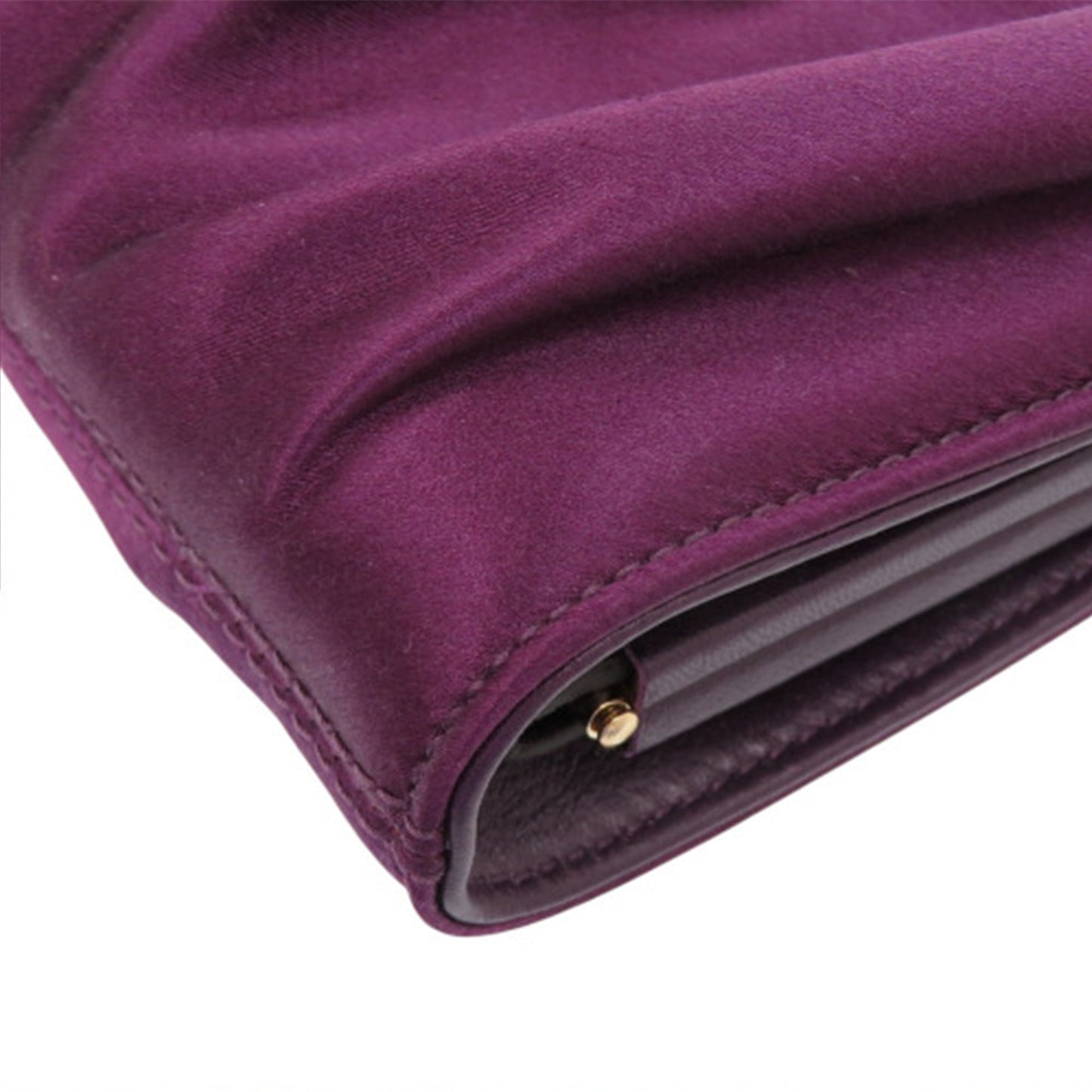 Ferragamo Satin Gancini Clutch with Chain