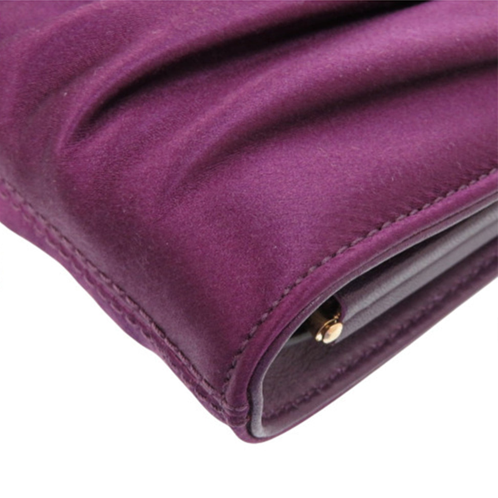 Ferragamo Satin Gancini Clutch with Chain