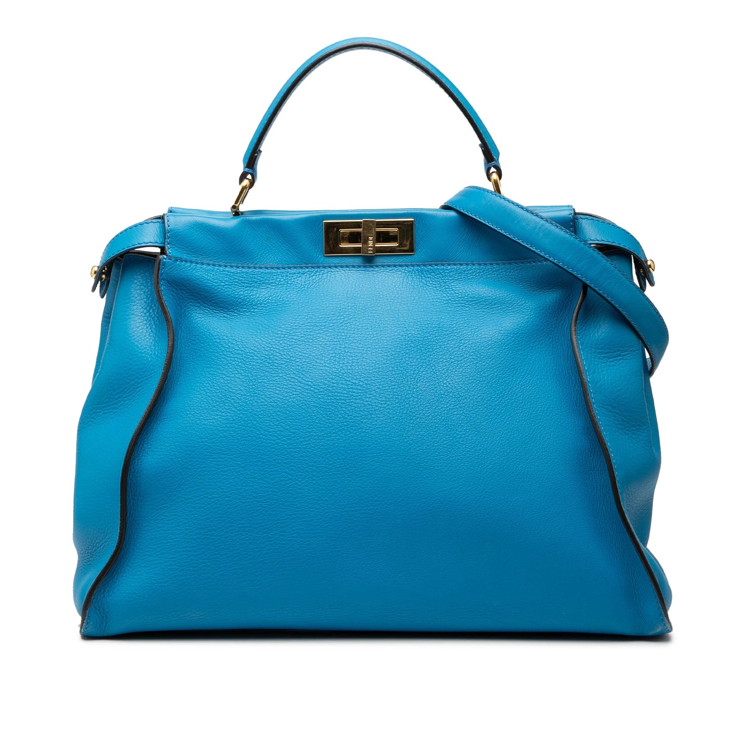 Fendi Large Leather Studded Monster Eyes Peekaboo Iconic Satchel