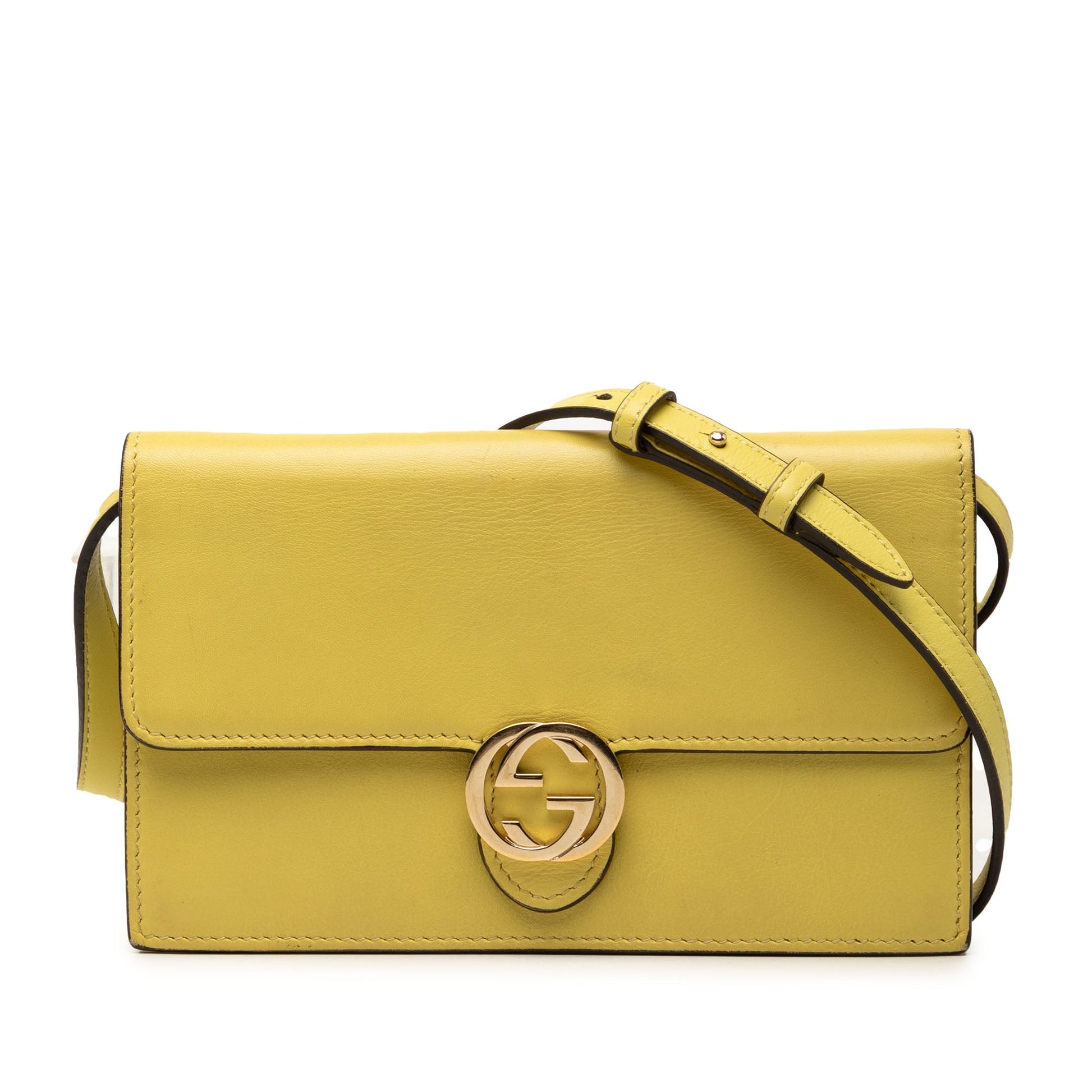 Gucci Calfskin Interlocking G Wallet on Chain