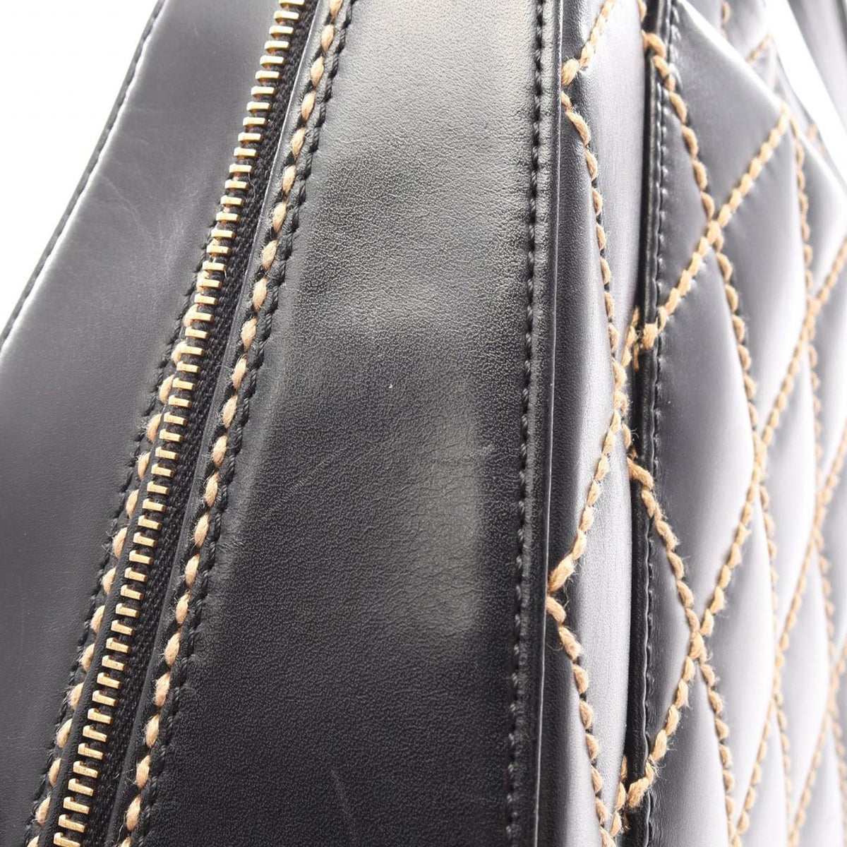 Chanel CC Lambskin Wild Stitch Handbag — Black
