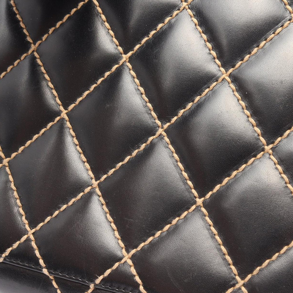 Chanel CC Lambskin Wild Stitch Handbag — Black