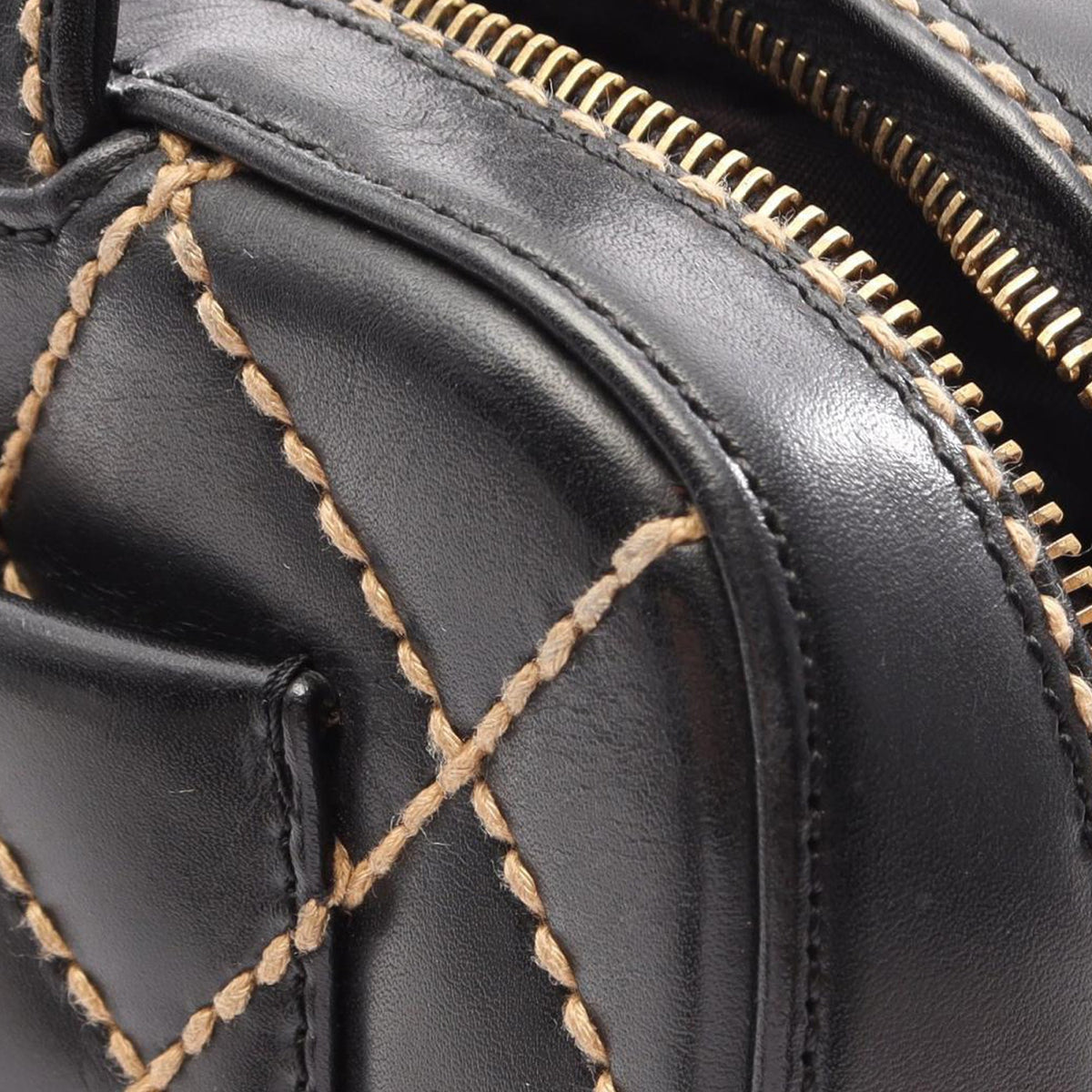 Chanel CC Lambskin Wild Stitch Handbag — Black
