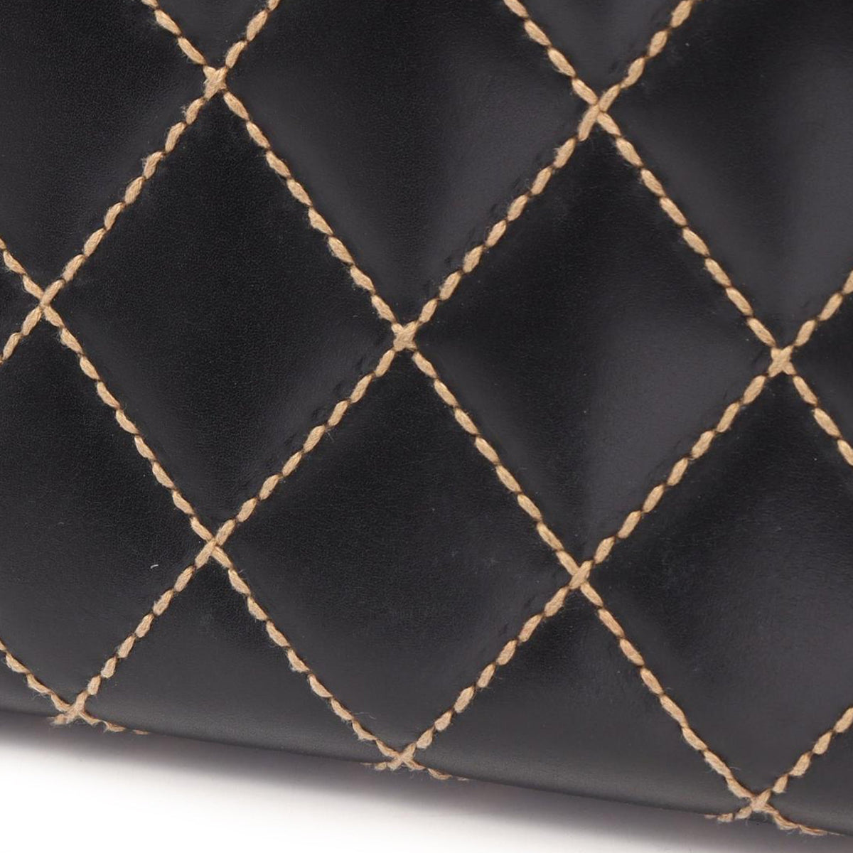 Chanel CC Lambskin Wild Stitch Handbag — Black