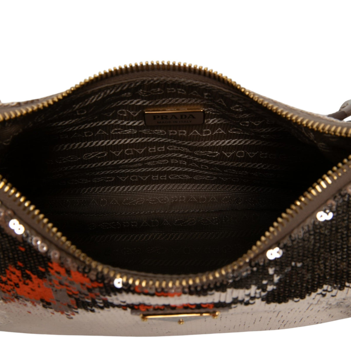 Prada Sequin Embellished Re Nylon Re Edition 2005 Satchel — Gold