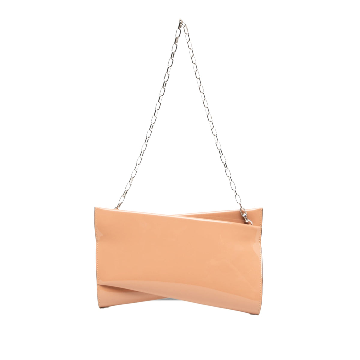 Christian Louboutin Patent Loubitwist Clutch on Chain — Brown