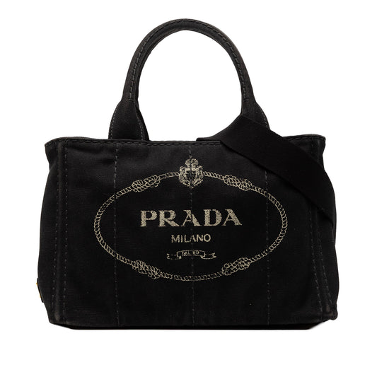 Prada Small Canvas Canapa Logo Satchel