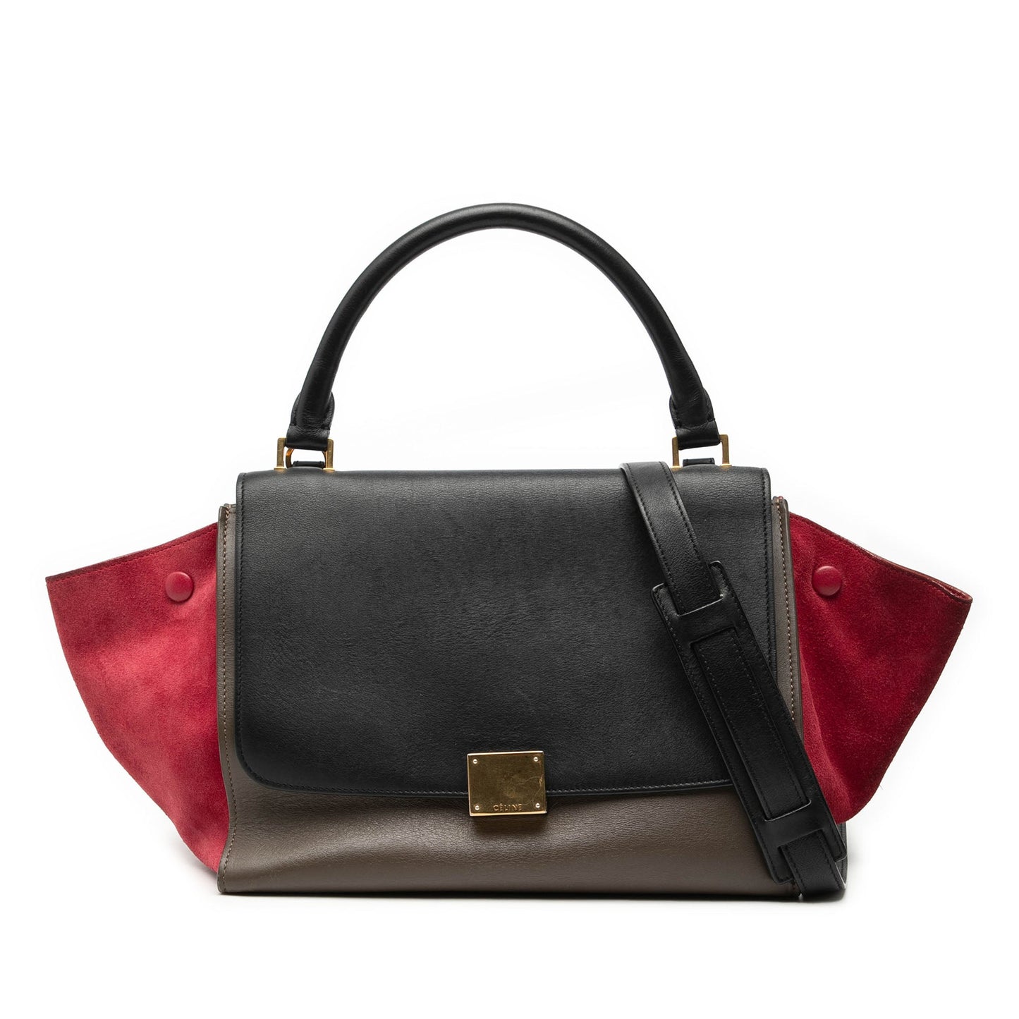 Celine Small Tricolor Leather Trapeze Satchel
