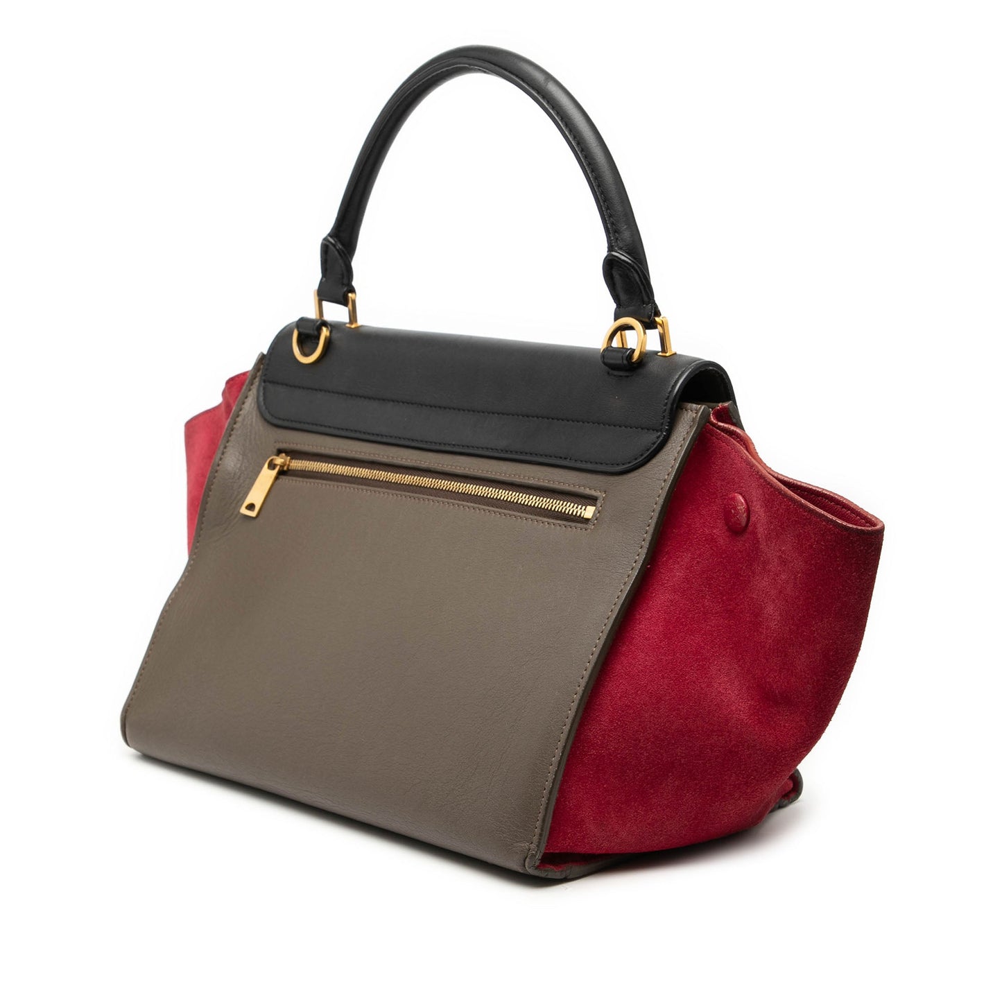 Celine Small Tricolor Leather Trapeze Satchel