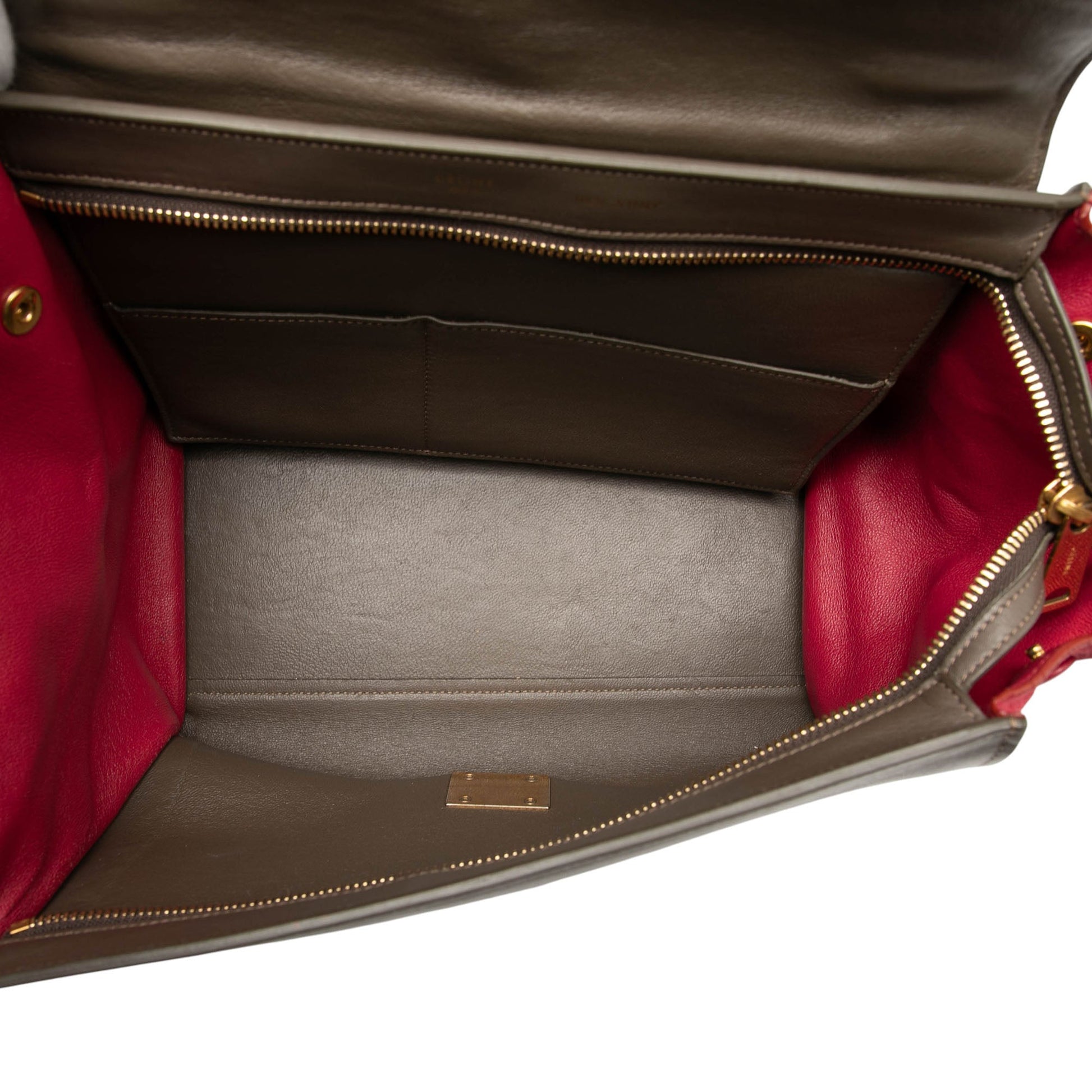 Celine Small Tricolor Leather Trapeze Satchel