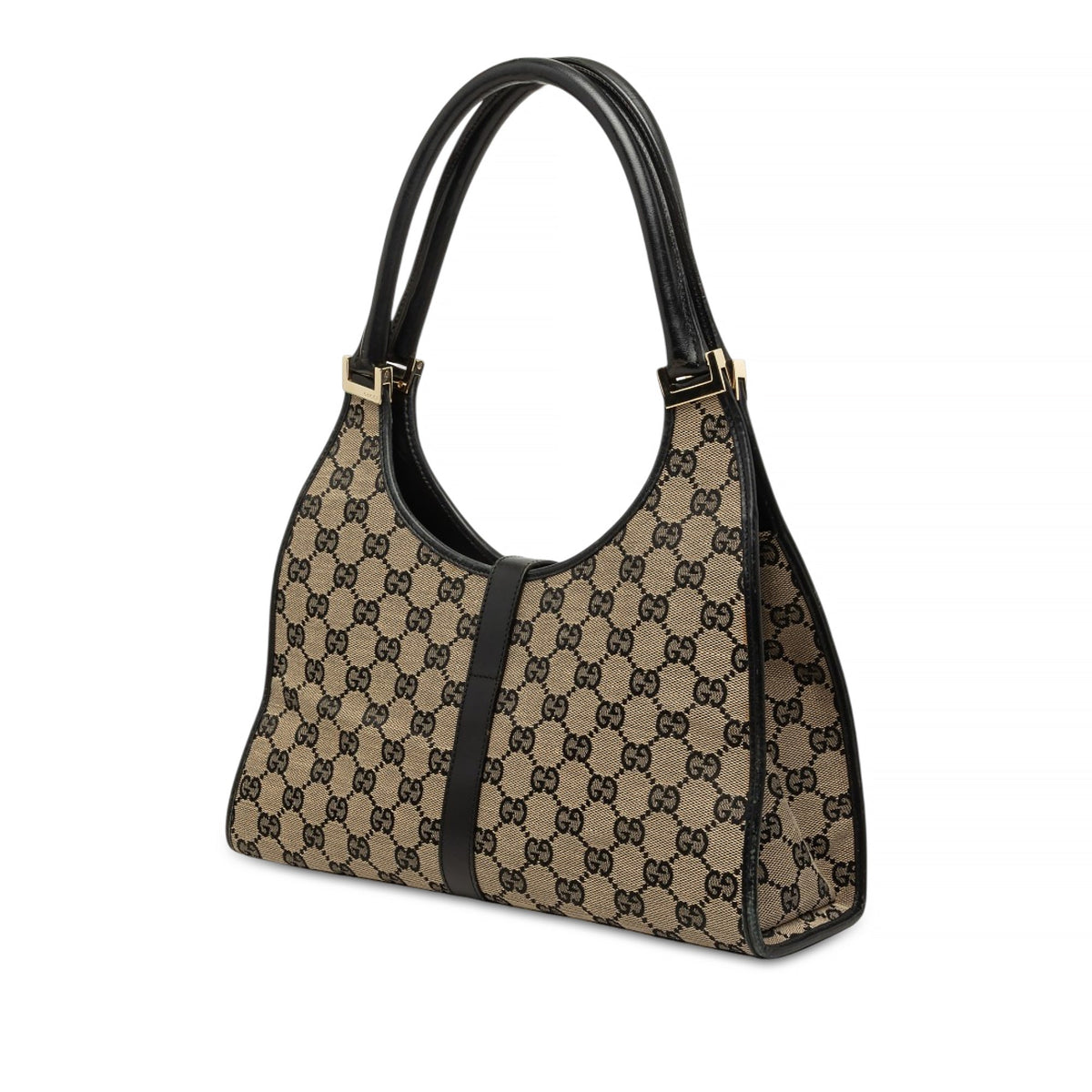 Gucci GG Canvas Jackie Bardot Shoulder Bag — Beige