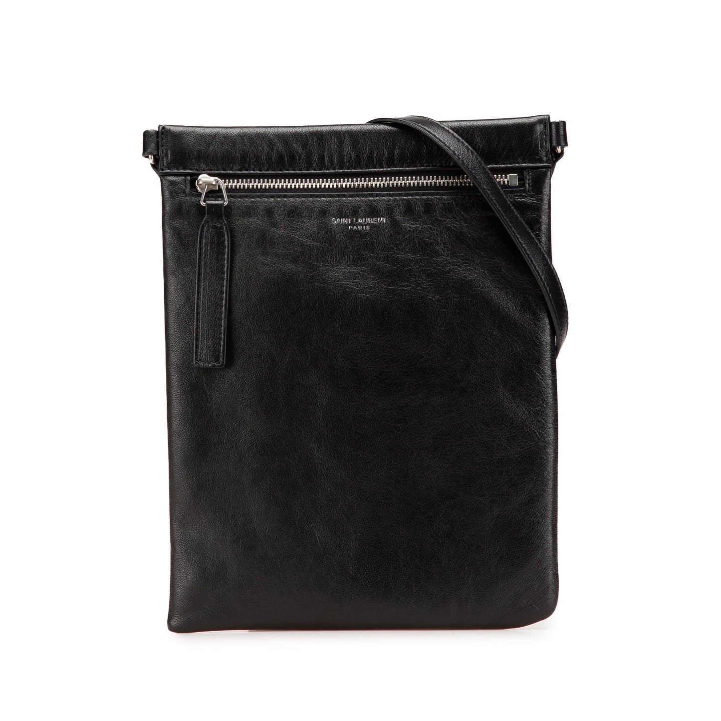 Saint Laurent Antiqued Lambskin Sid Flat Crossbody