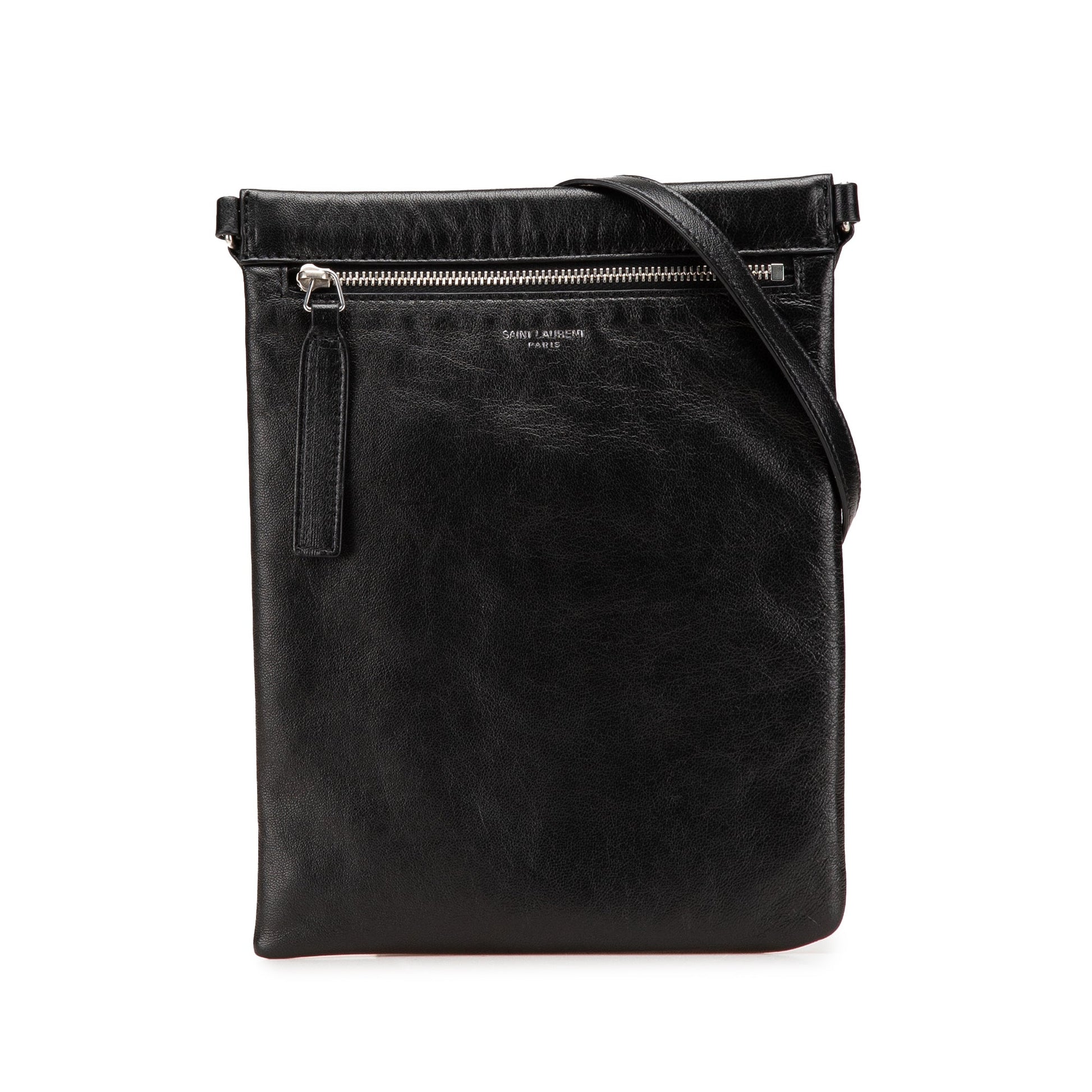 Saint Laurent Antiqued Lambskin Sid Flat Crossbody