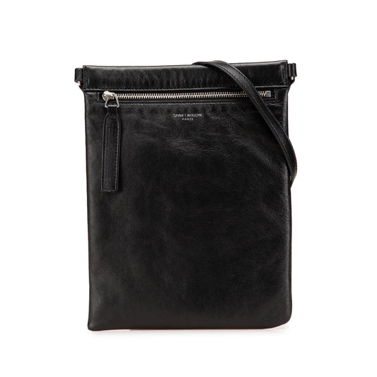Saint Laurent Antiqued Lambskin Sid Flat Crossbody