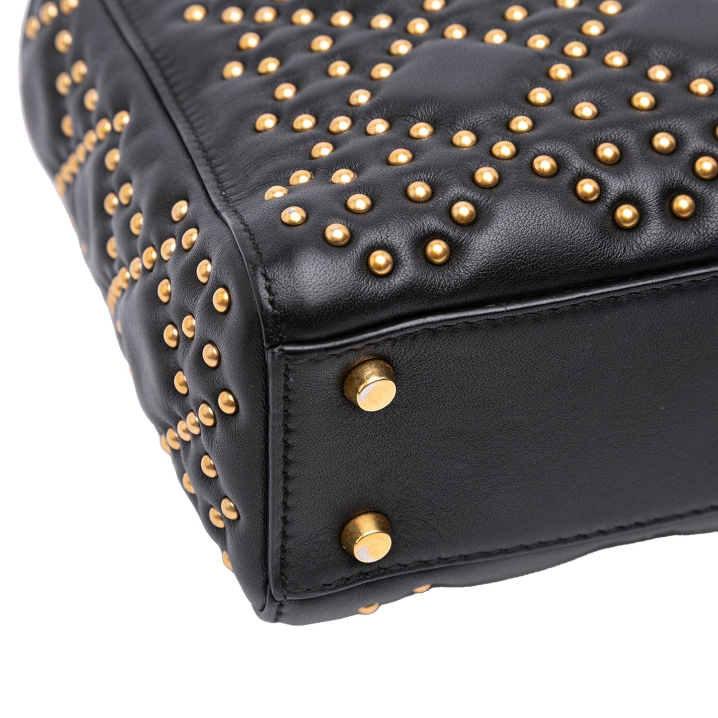 Dior Mini Lambskin Cannage Studded Supple Lady Dior