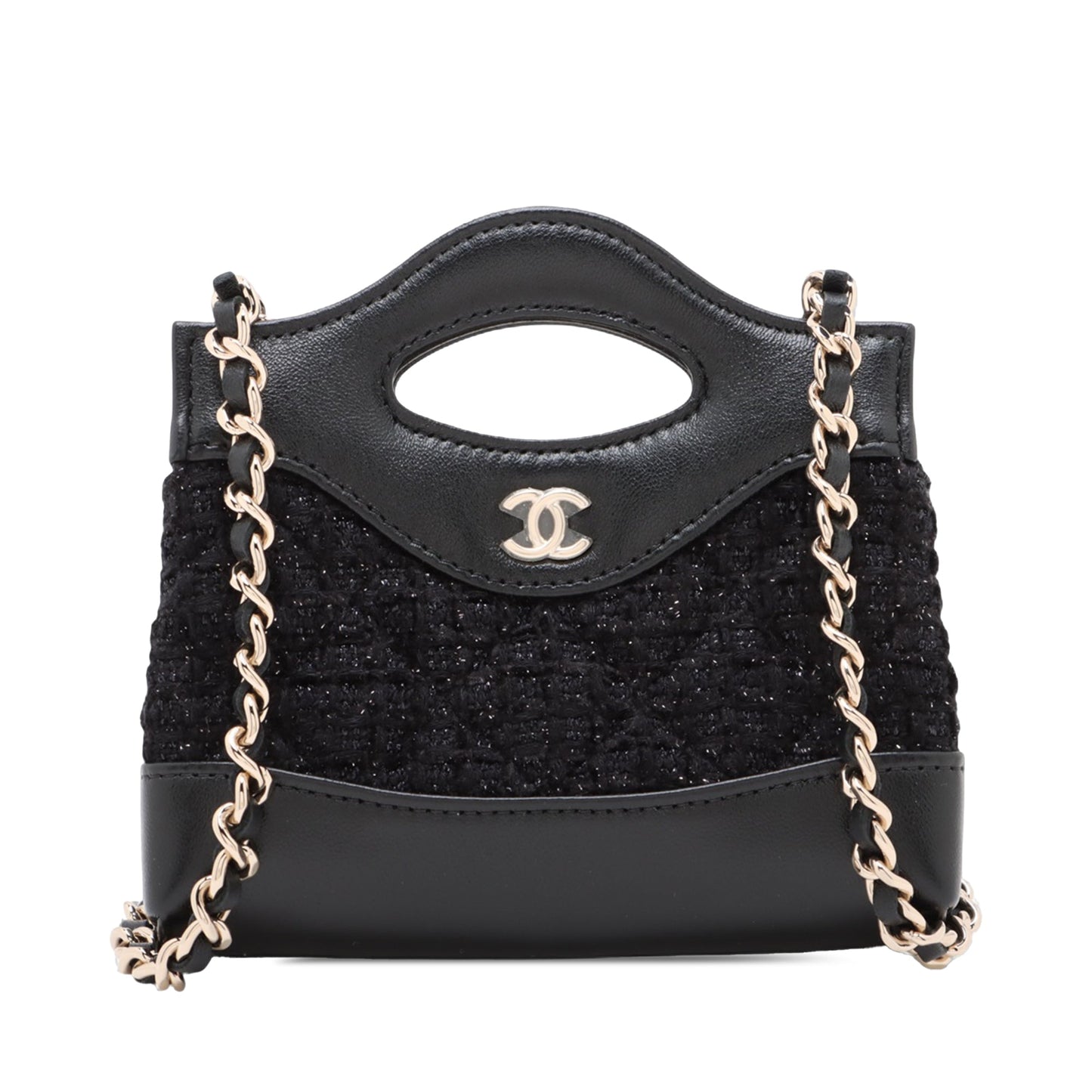 Chanel Nano Quilted Tweed Kelly Shopper Bag