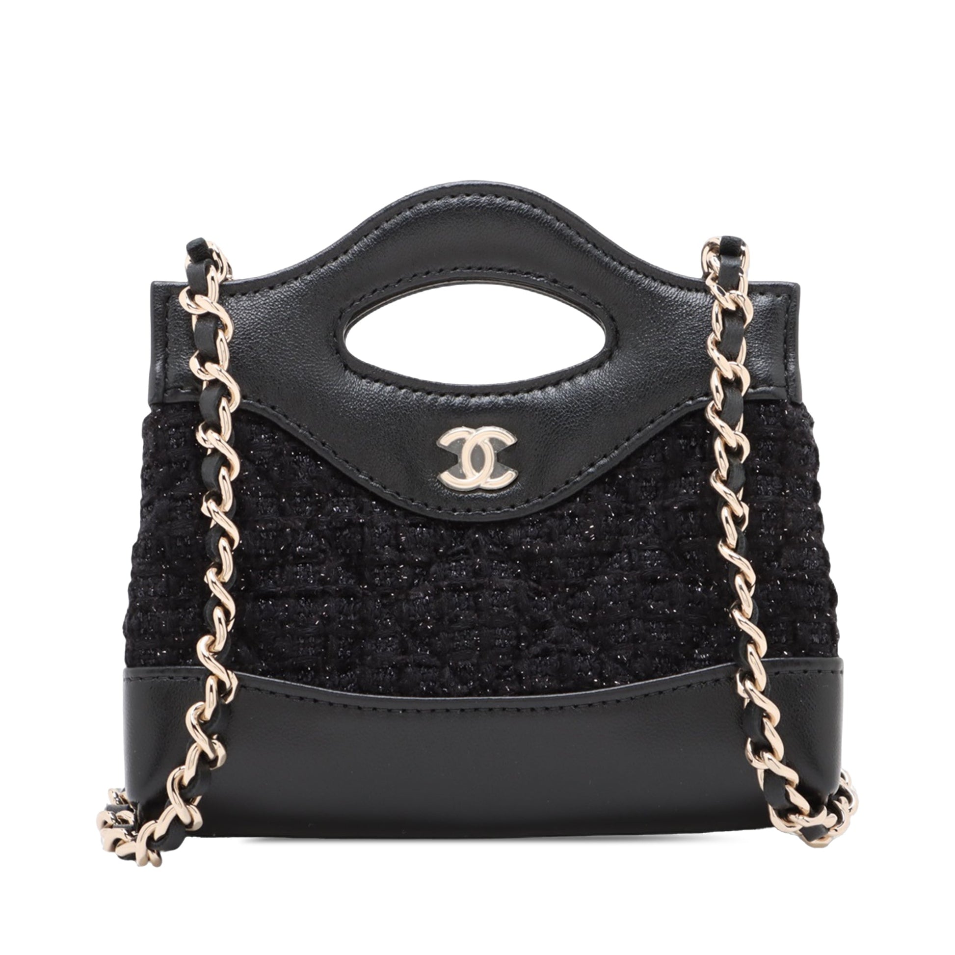 Chanel Nano Quilted Tweed Kelly Shopper Bag