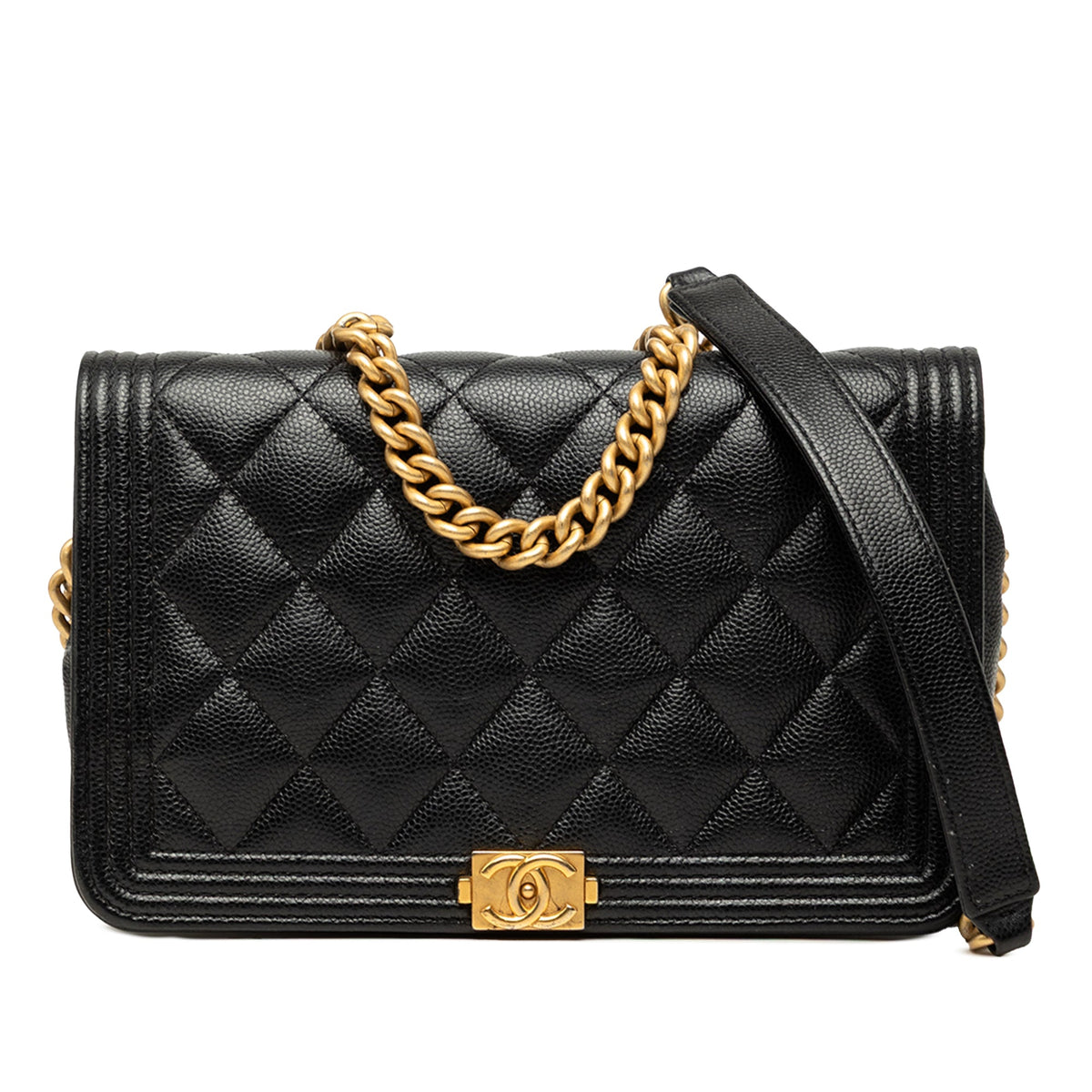 Chanel Quilted Caviar Boy Wallet on Chain