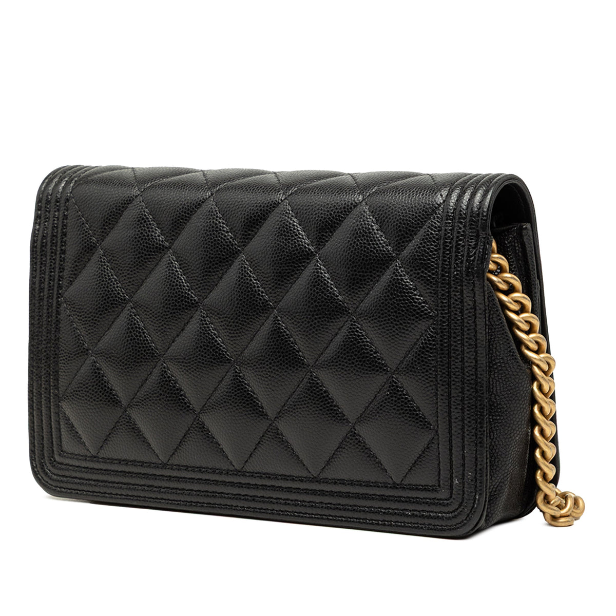 Chanel Quilted Caviar Boy Wallet on Chain