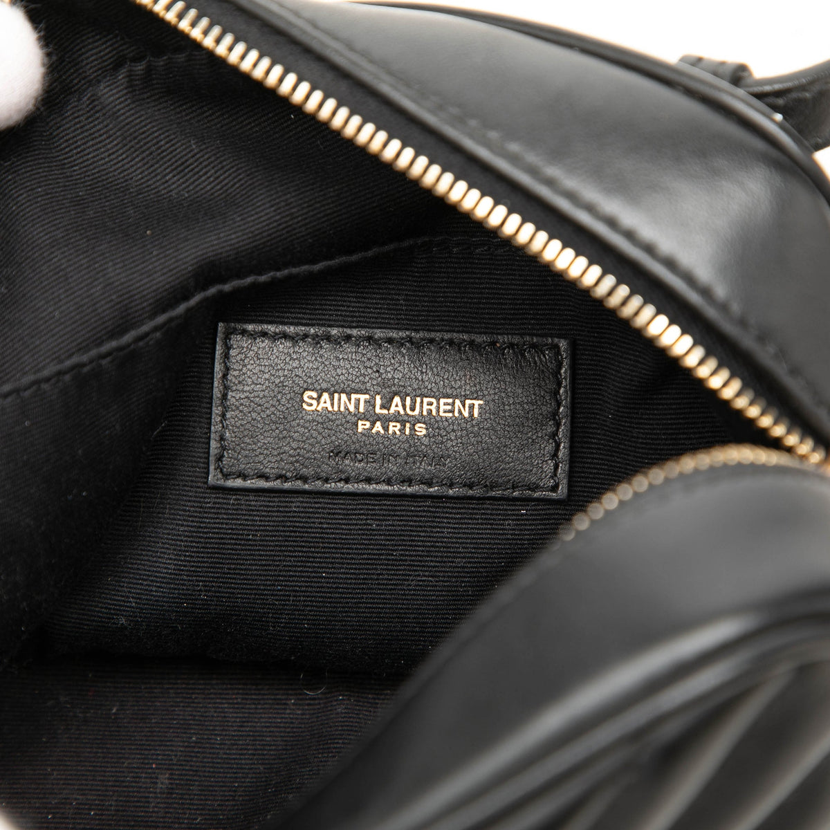Saint Laurent Chevron Calfskin Monogram Tassel Lou Belt Bag