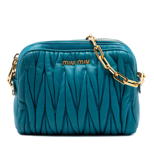 Miu Miu Quilted Leather Double Zip Camera Bag