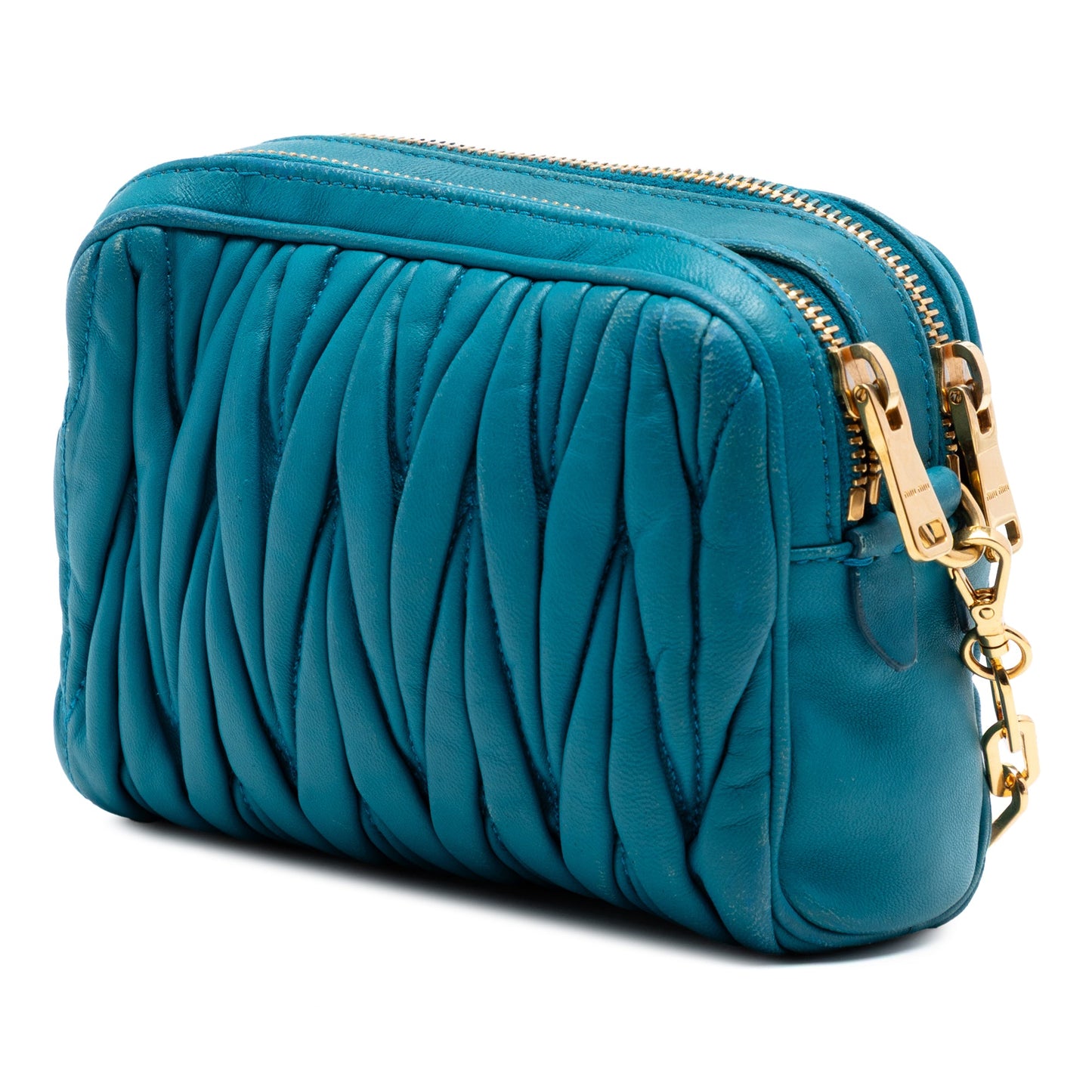 Miu Miu Quilted Leather Double Zip Camera Bag
