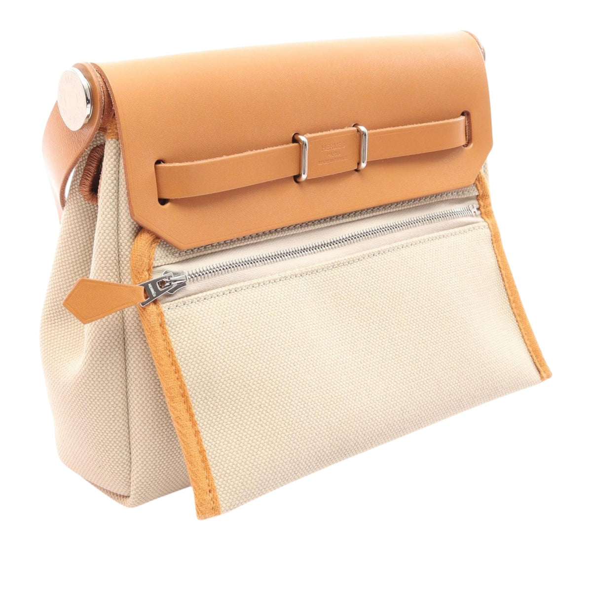 Hermès Military Toile and Vache Hunter Herbag Zip 20
