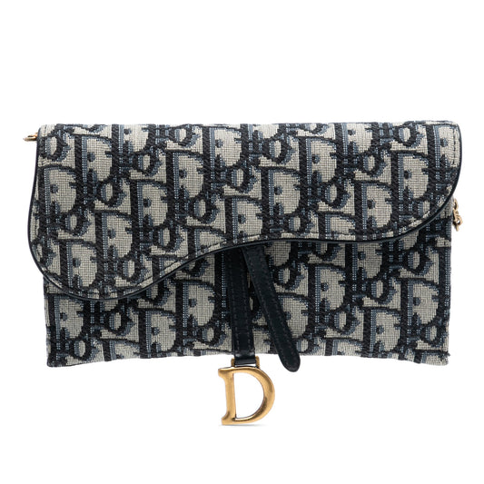Dior Oblique Canvas Saddle Wallet On Chain