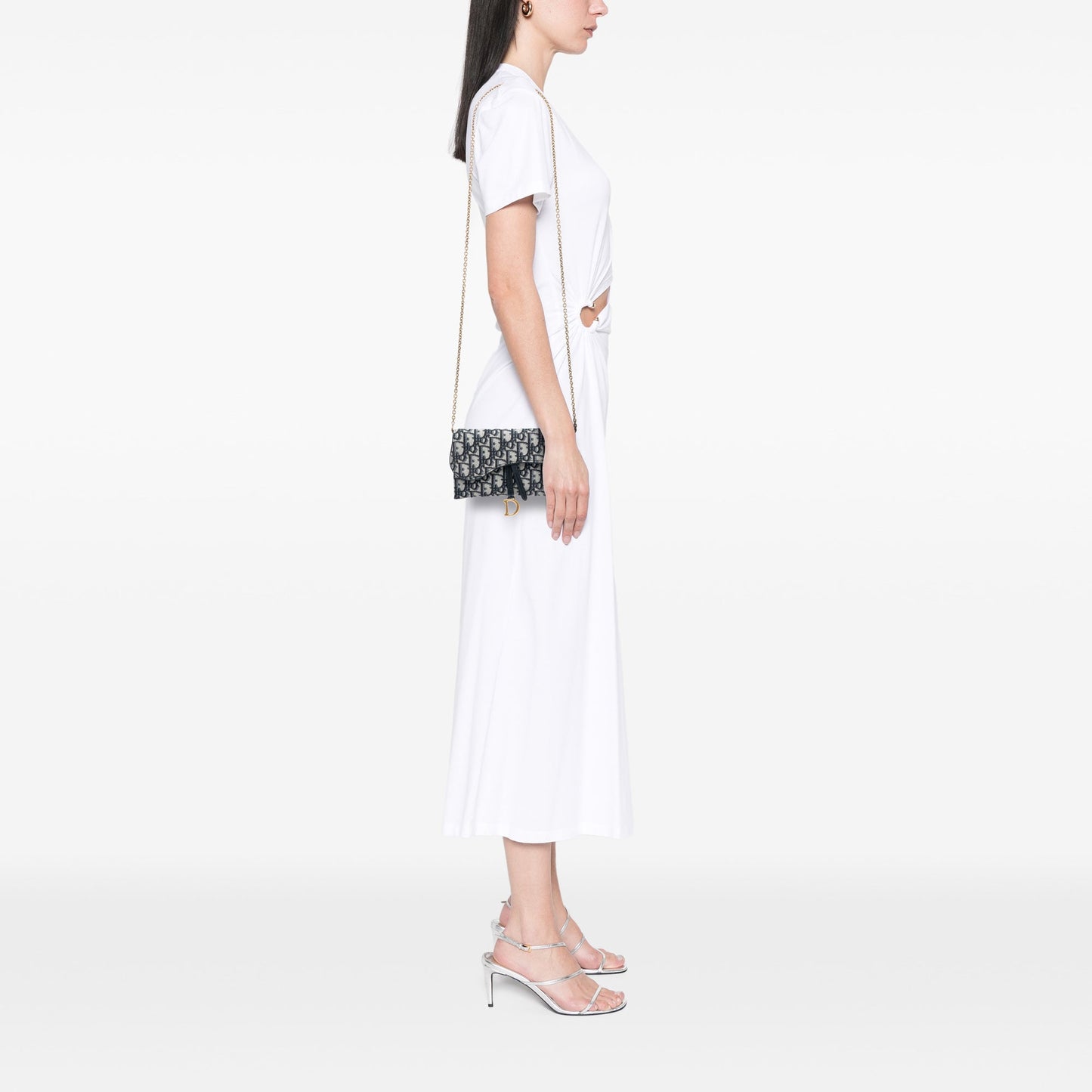 Dior Oblique Canvas Saddle Wallet On Chain