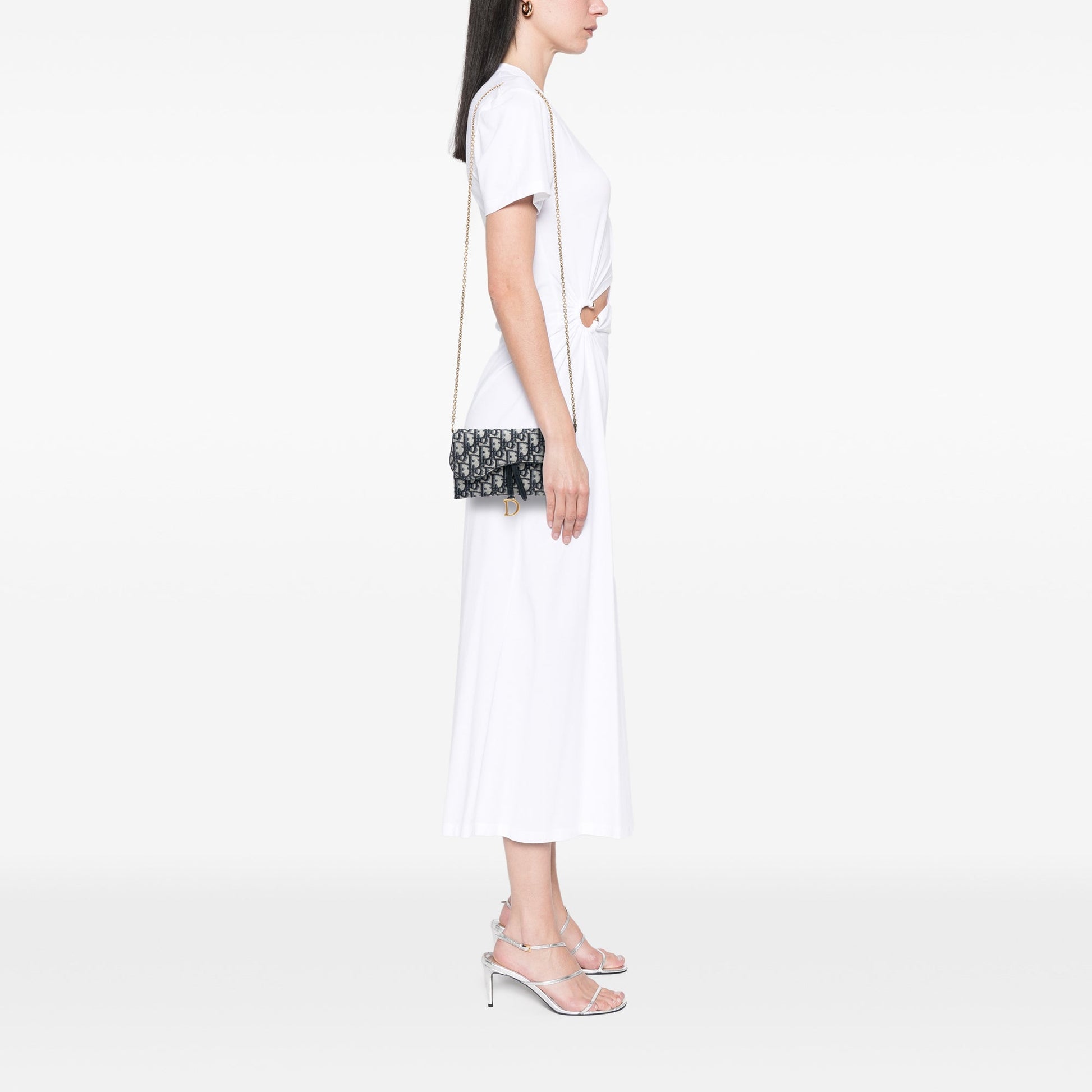 Dior Oblique Canvas Saddle Wallet On Chain