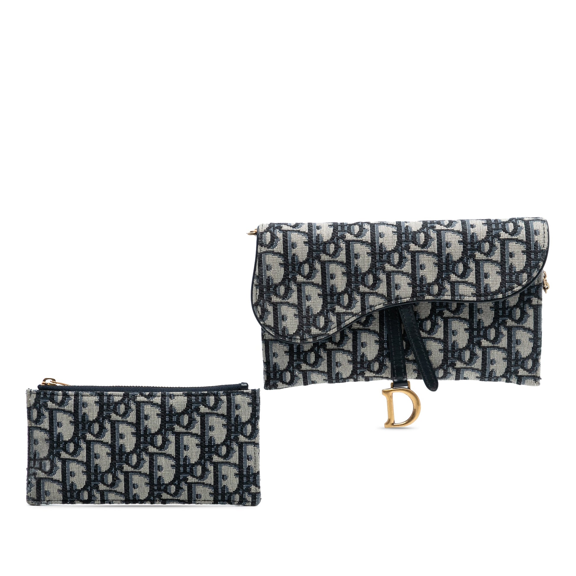 Dior Oblique Canvas Saddle Wallet On Chain