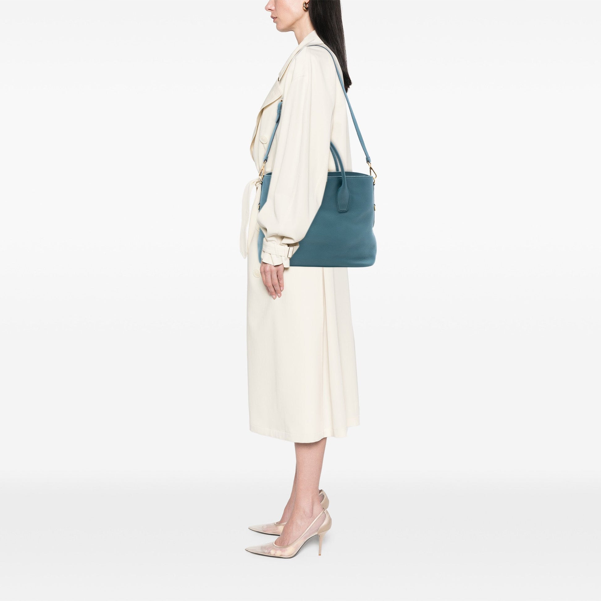 Prada Vitello Daino Open Convertible Tote