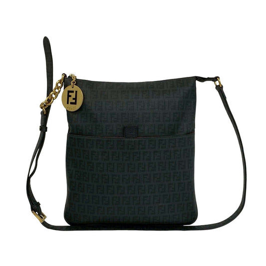 Fendi Zucchino Coated Canvas Charm Zip Crossbody