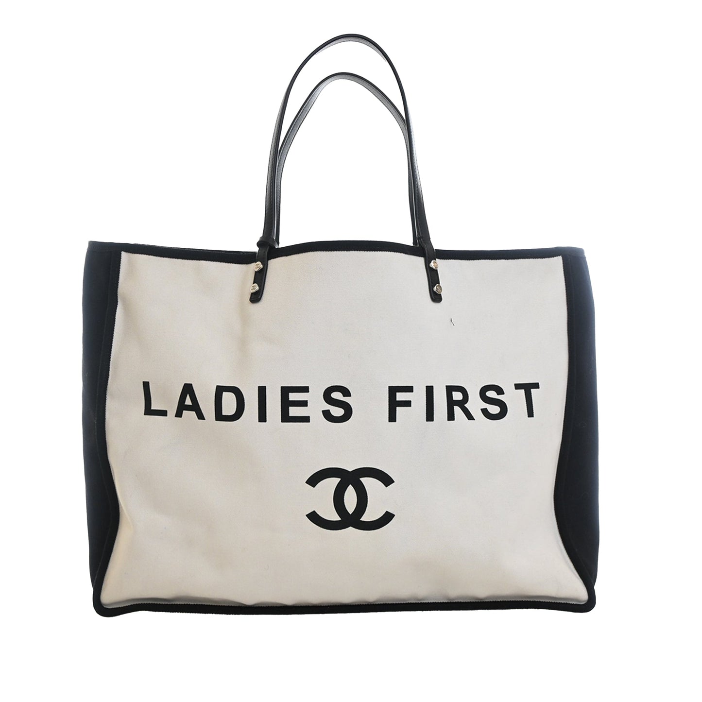 Chanel Bicolor Canvas Ladies First Shopping Tote