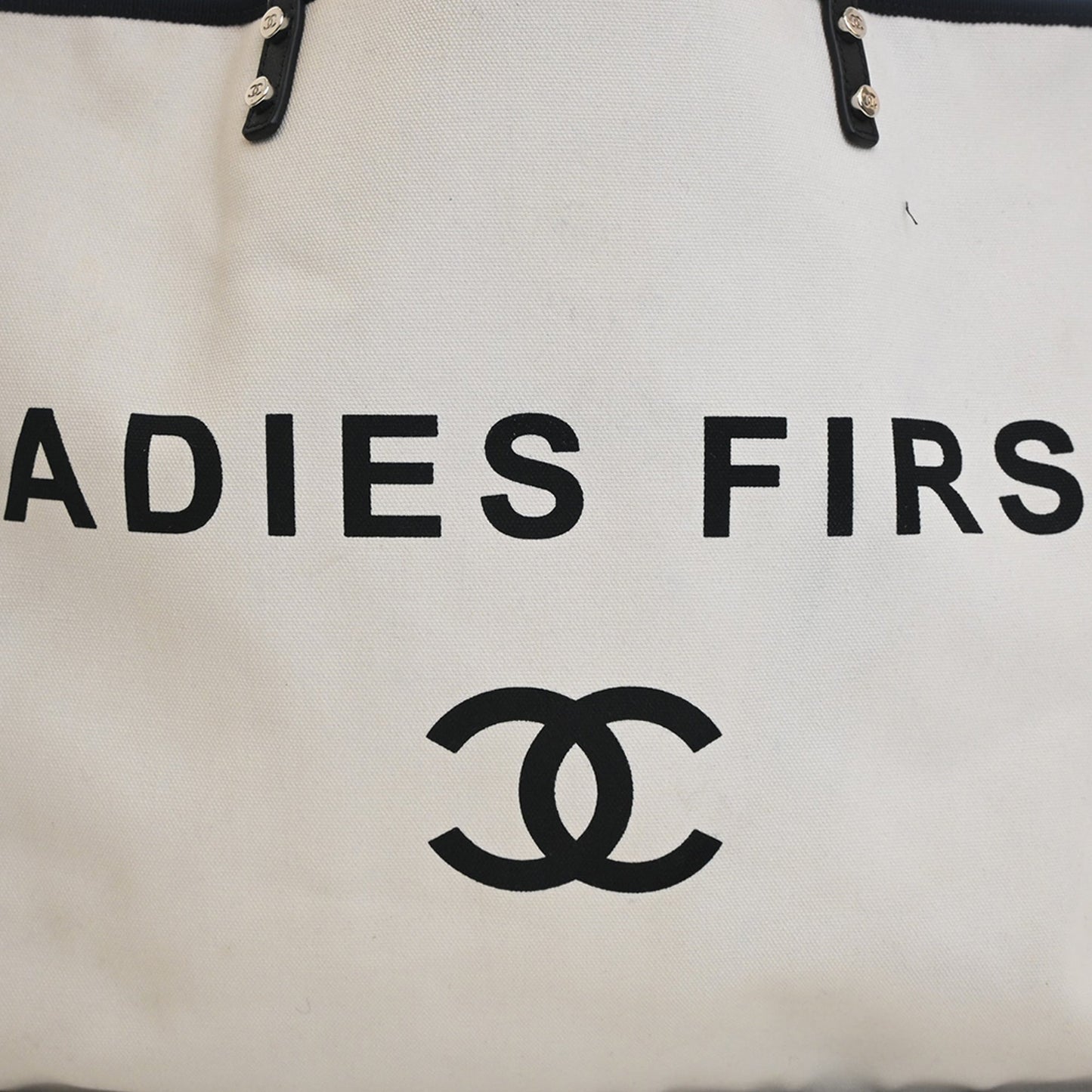 Chanel Bicolor Canvas Ladies First Shopping Tote