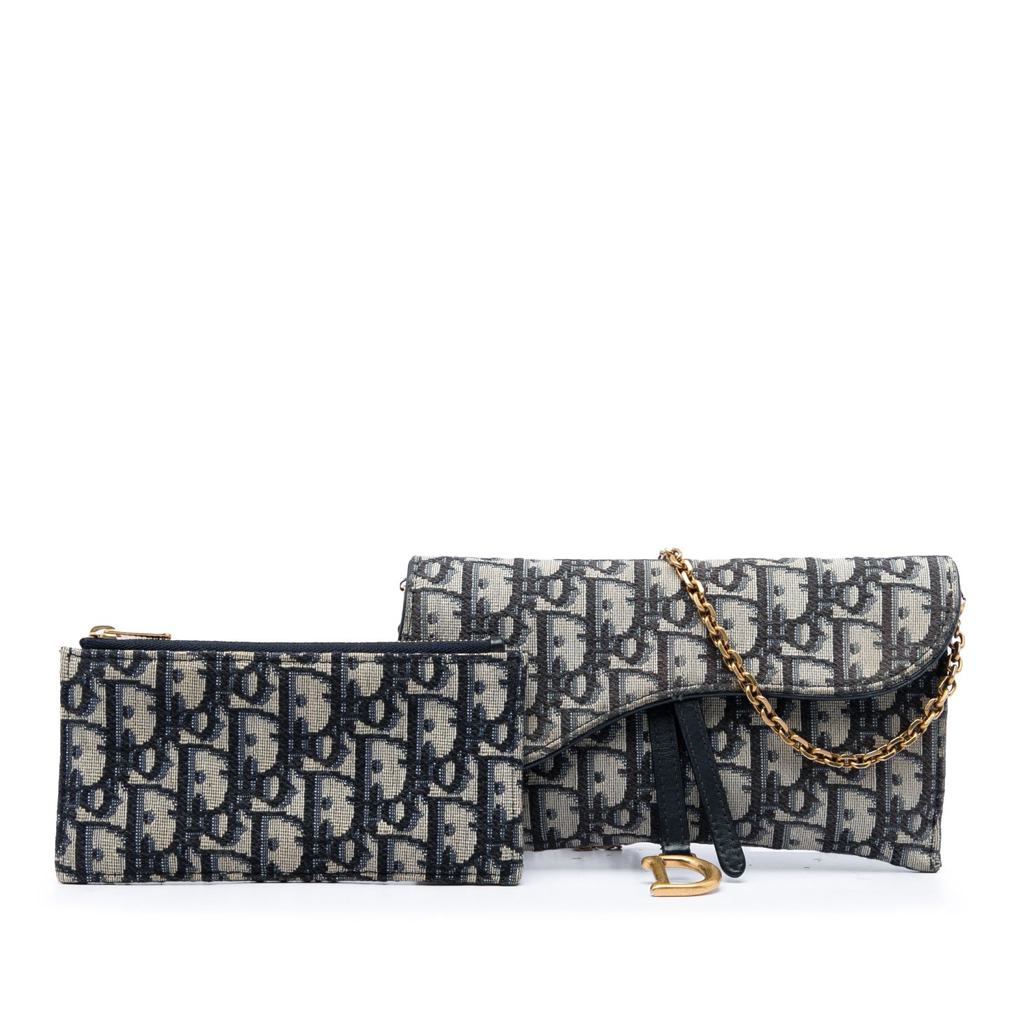 Dior Oblique Canvas Saddle Wallet On Chain