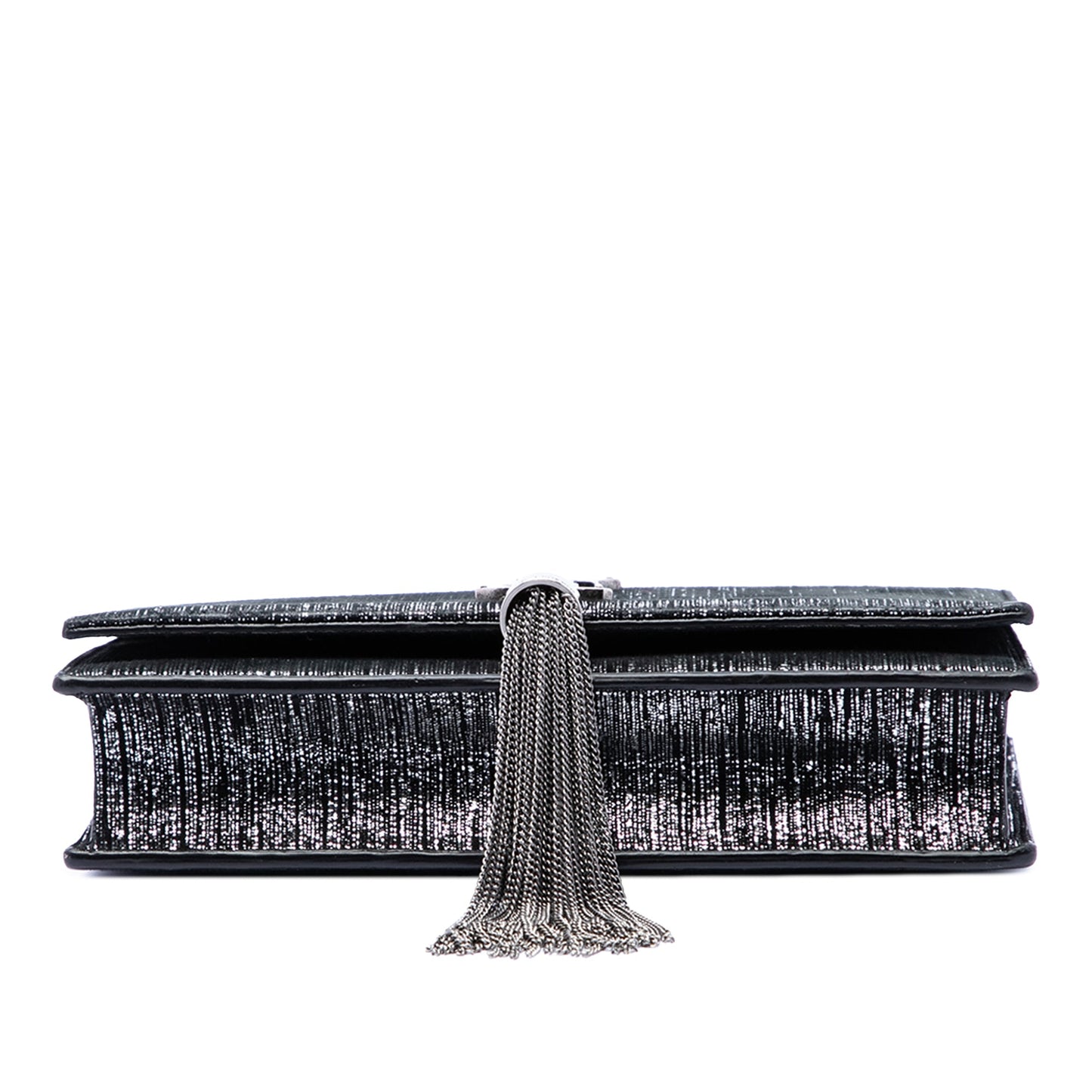 Saint Laurent Metallic Suede Monogram Kate Tassel Wallet on Chain