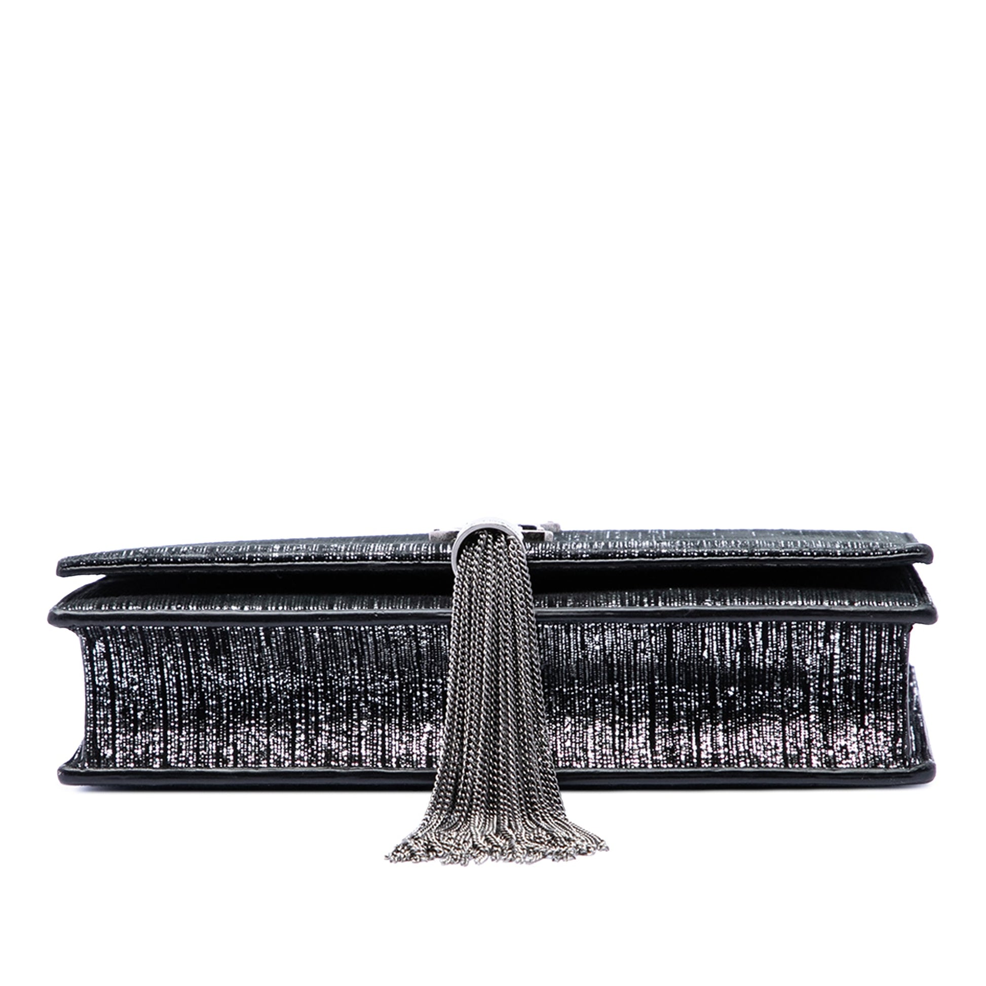 Saint Laurent Metallic Suede Monogram Kate Tassel Wallet on Chain