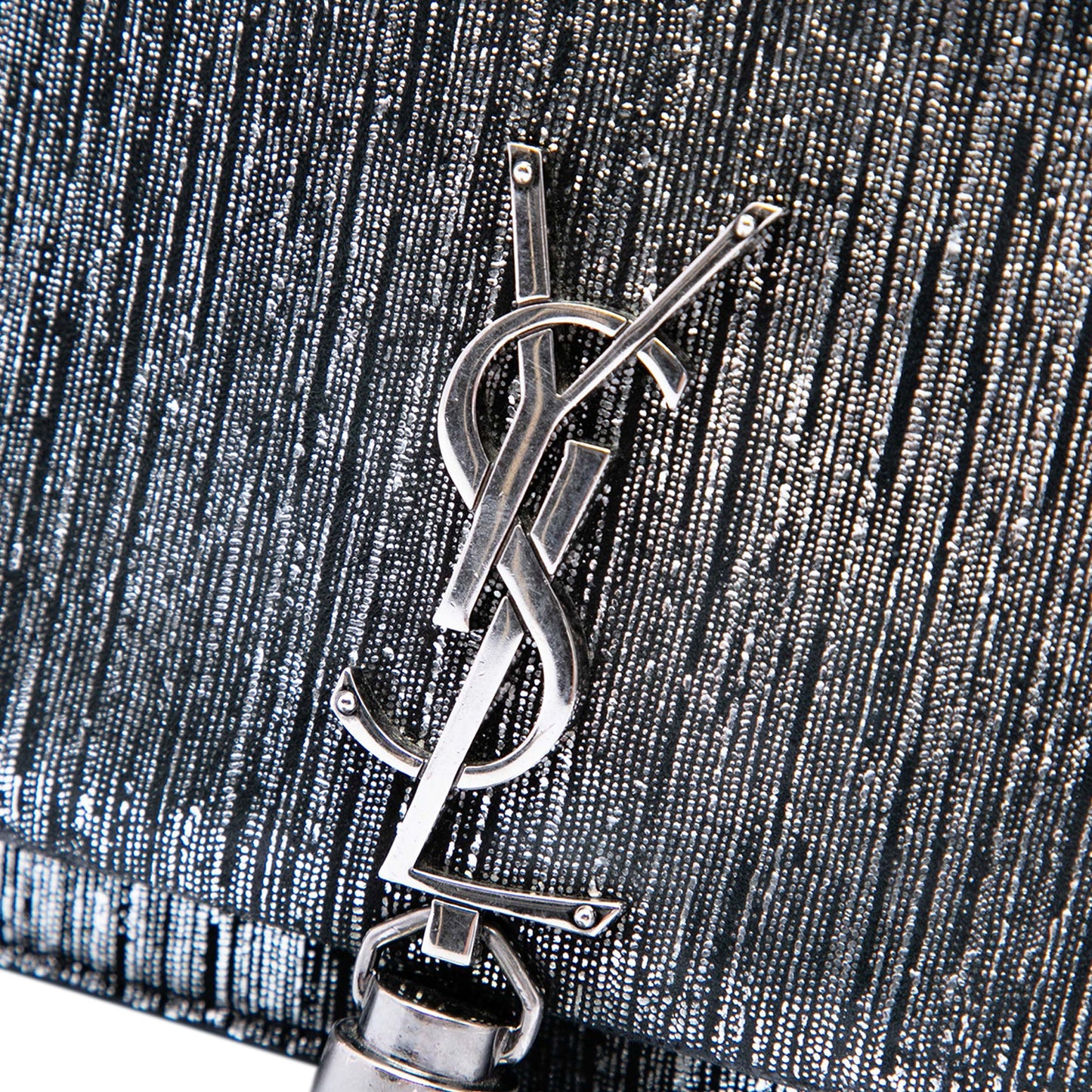 Saint Laurent Metallic Suede Monogram Kate Tassel Wallet on Chain
