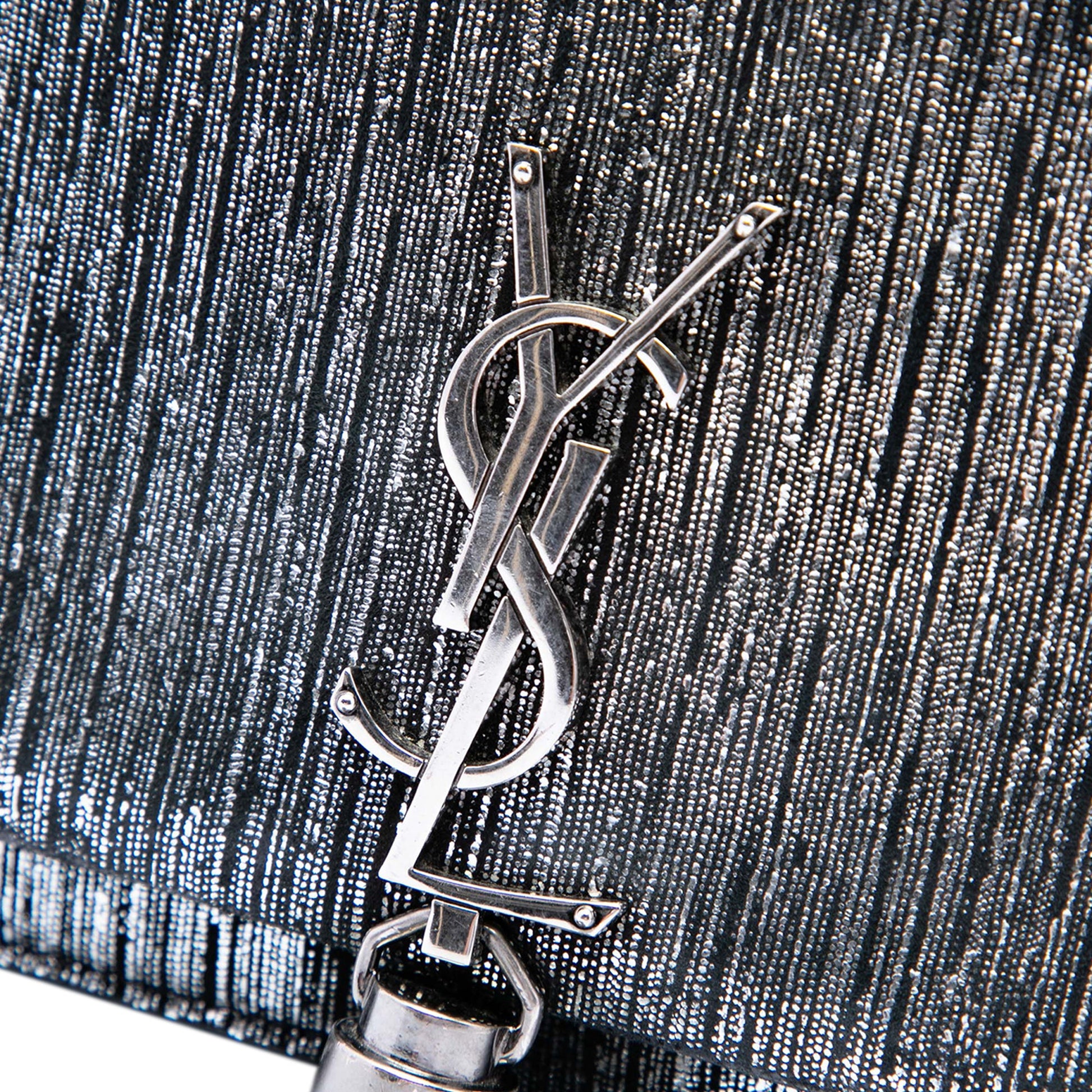 Saint Laurent Metallic Suede Monogram Kate Tassel Wallet on Chain