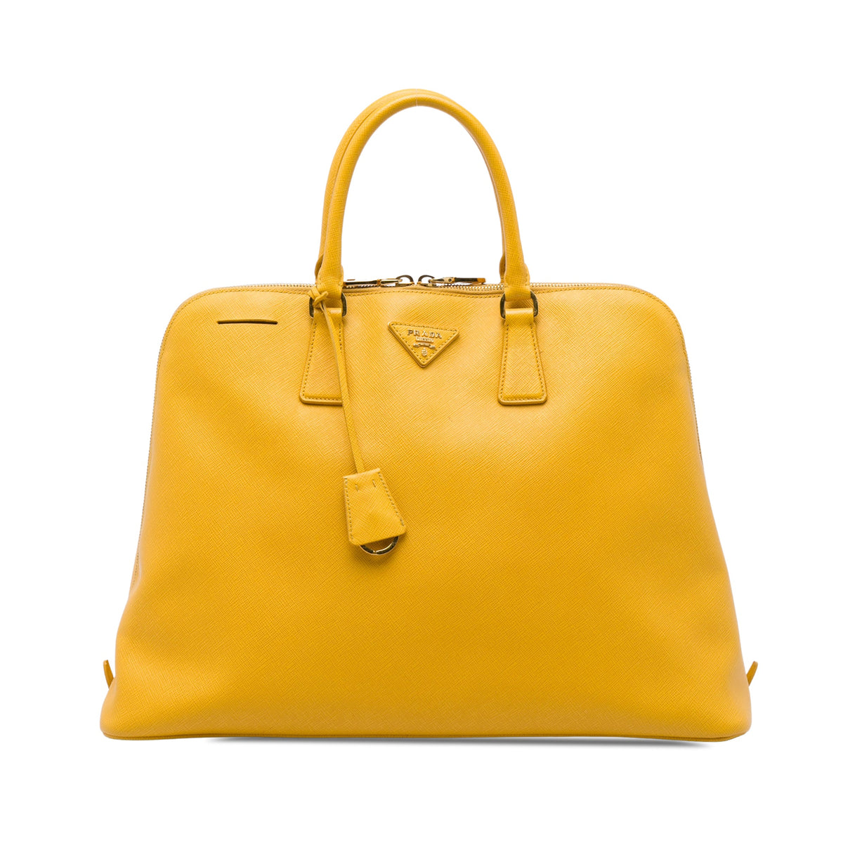 Prada Large Saffiano Lux Promenade Satchel — Yellow