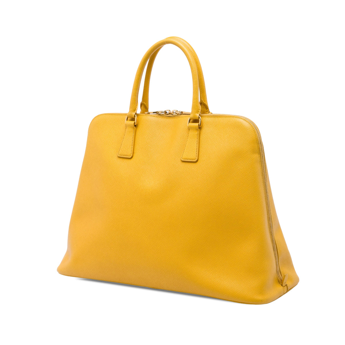 Prada Large Saffiano Lux Promenade Satchel — Yellow
