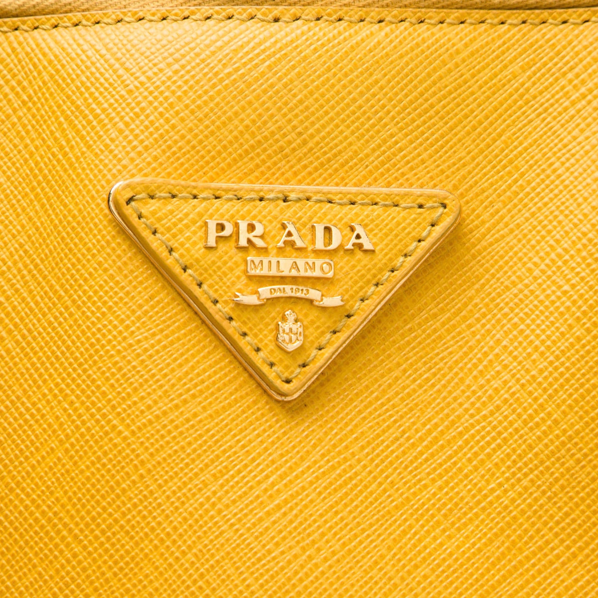 Prada Large Saffiano Lux Promenade Satchel — Yellow