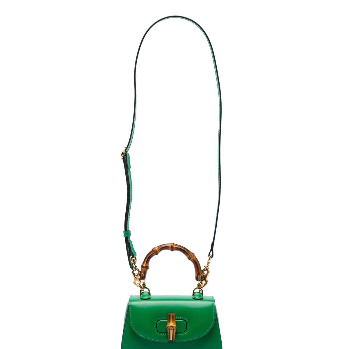 Gucci Mini Calfskin Web 1947 Bamboo Top Handle Bag