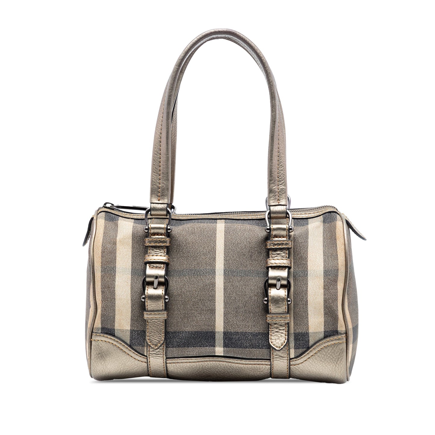 Burberry Smoke Check Canvas Boston Bag